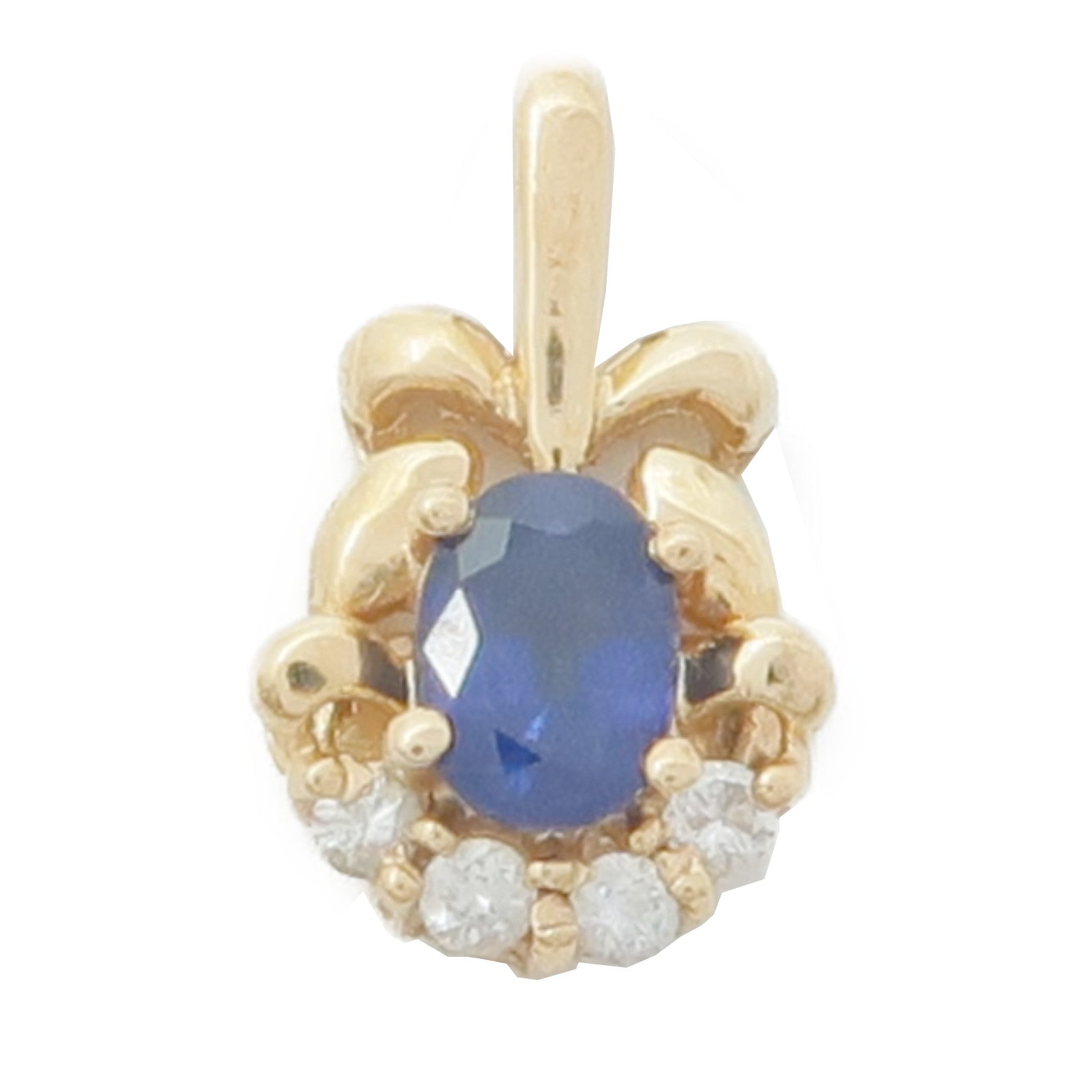 JEWELRY 18K黃金Sapphire Pendant Top藍寶石吊墜