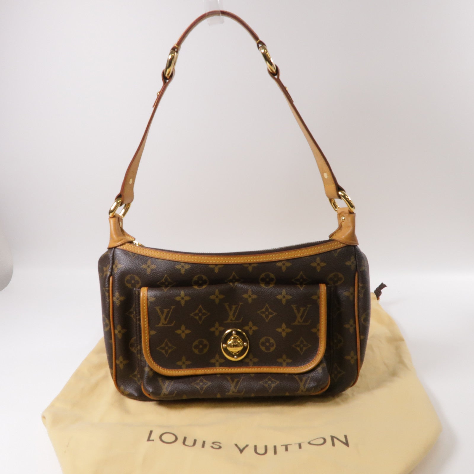 LOUIS VUITTON Monogram Tikal GM金扣肩背袋啡色