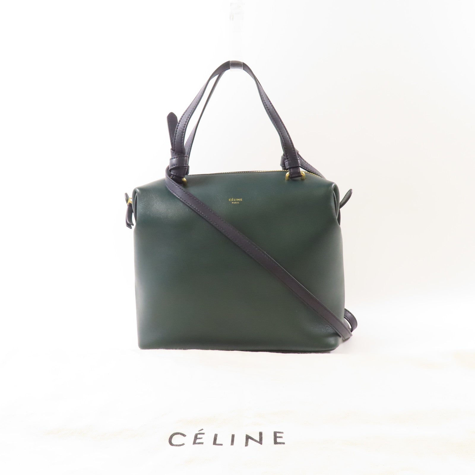 CELINE 牛皮皮革Soft Cube金扣手挽肩背兩用袋
