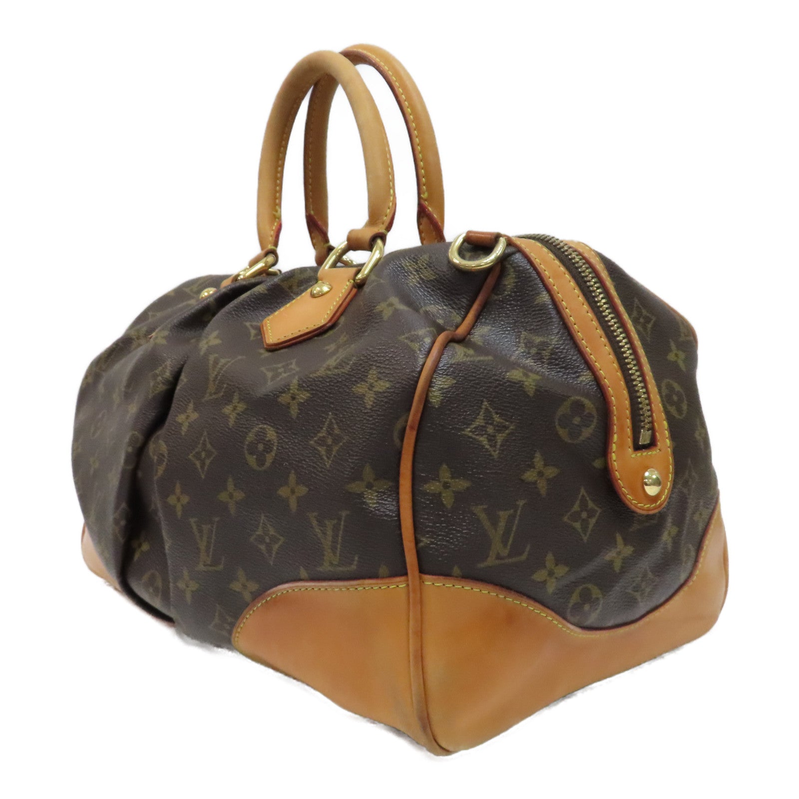 LOUIS VUITTON 【激減優惠】Monogram Stephen Hand Bag金扣手挽肩背兩用袋啡色