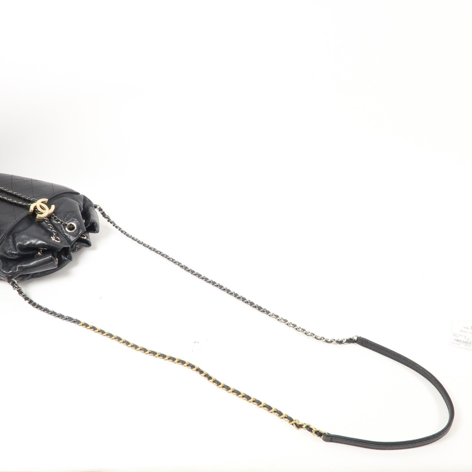 CHANEL 【激減優惠】菱格牛皮皮革Chain Shoulder Bag金扣/銀扣鏈帶肩背袋黑色