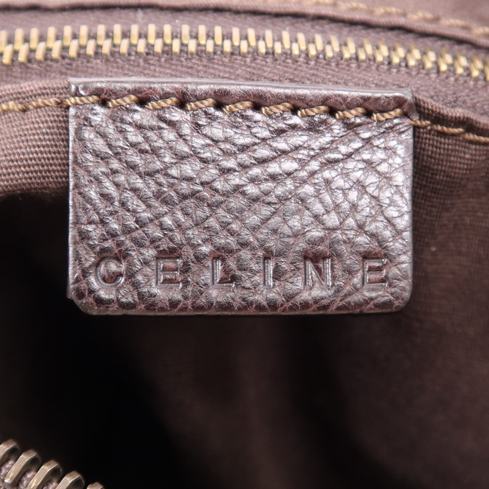 CELINE 牛皮皮革Bowling Bag金扣肩背袋