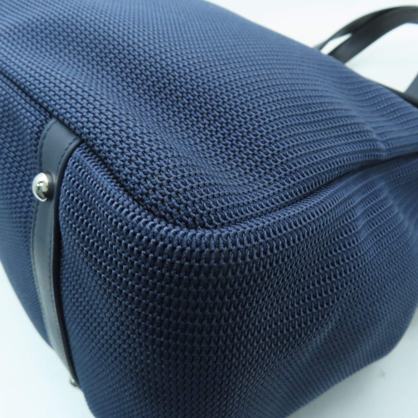 CHANEL 【激減優惠】菱格帆布Tote Bag銀扣手挽袋藍色/黑色