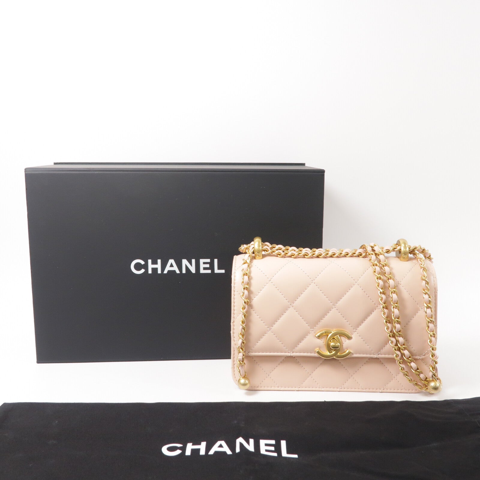 CHANEL 牛皮皮革Mini Flap Bag鏈帶肩背袋