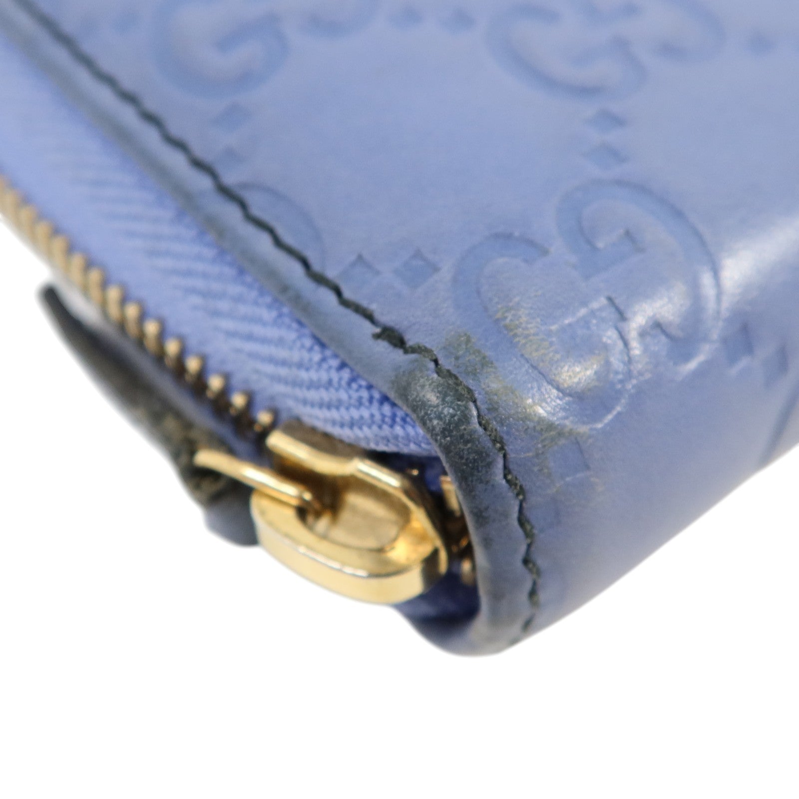 GUCCI 牛皮皮革Zipper Long Wallet金扣長錢包