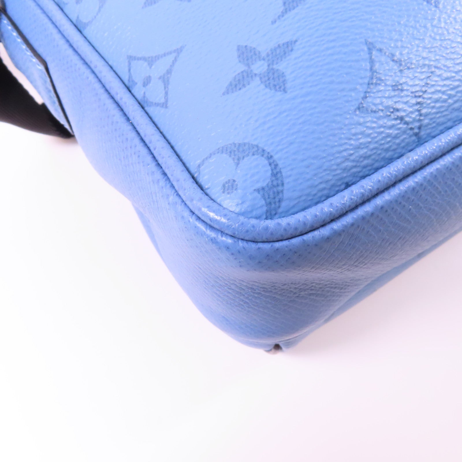 LOUIS VUITTON Monogram Outdoor Messenger銀扣肩背袋藍色