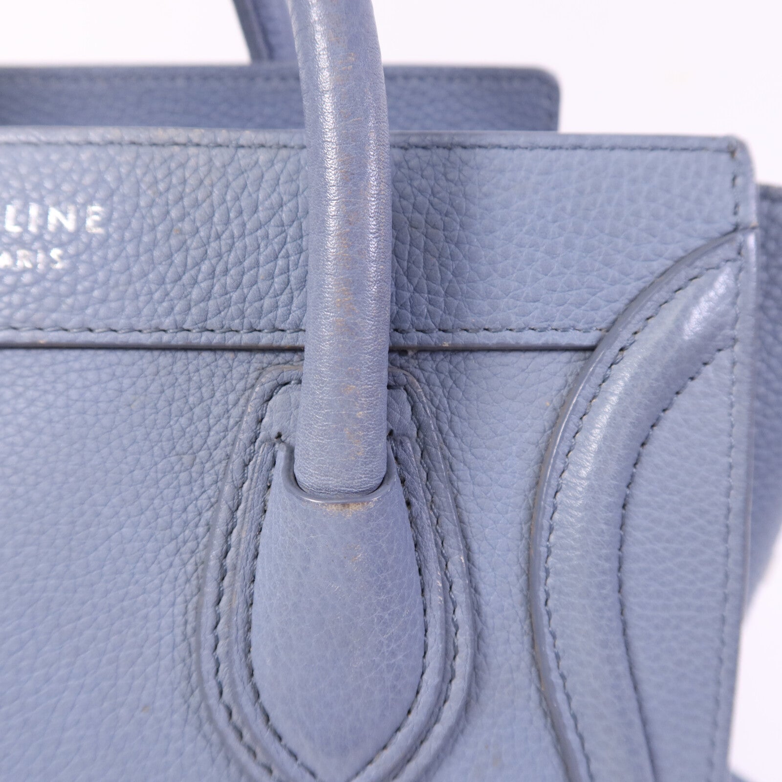 CELINE 牛皮皮革Nano Luggage銀扣手挽肩背兩用袋