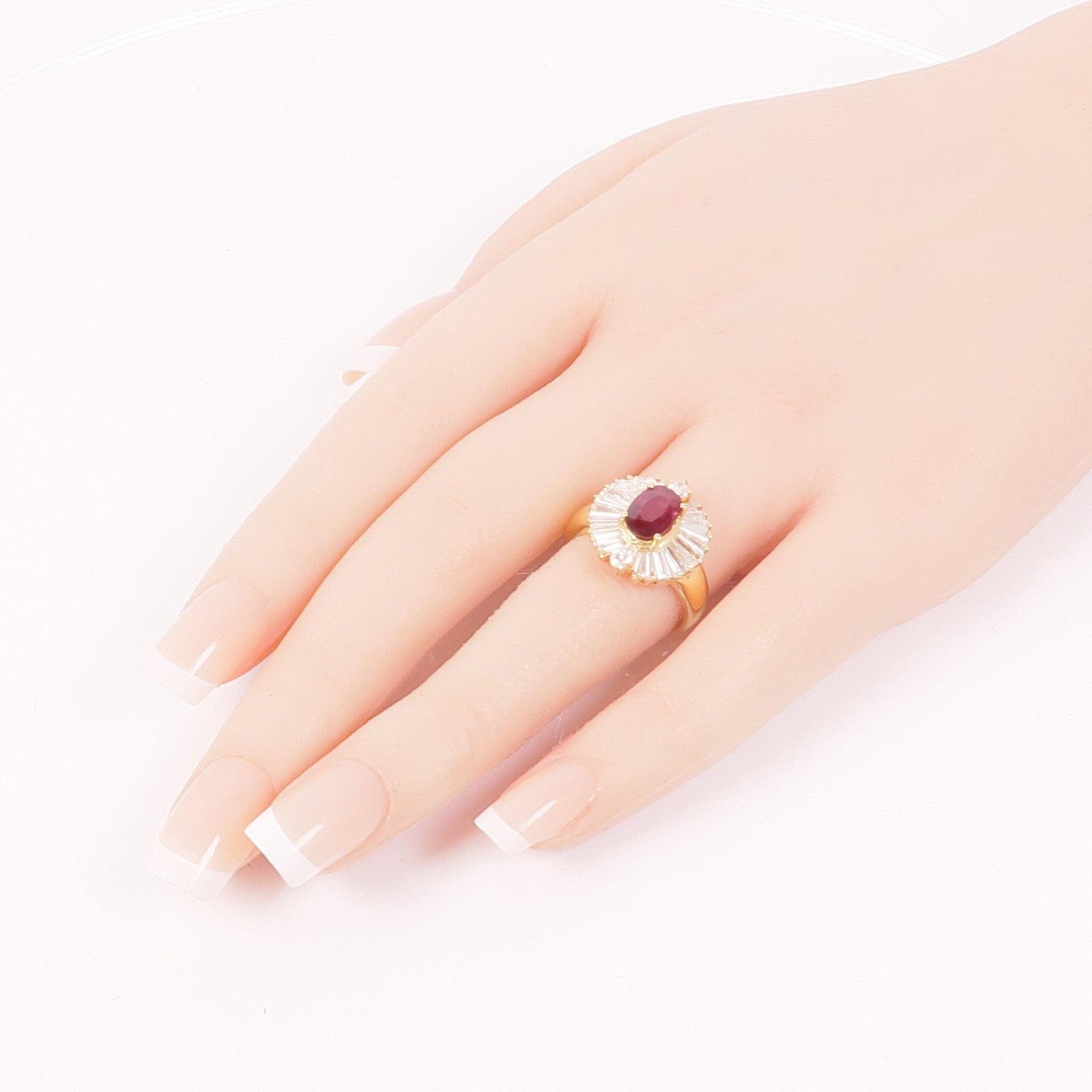 JEWELRY 18K黃金Ruby/Diamond Ring紅寶石/鑽石戒指US#7.5