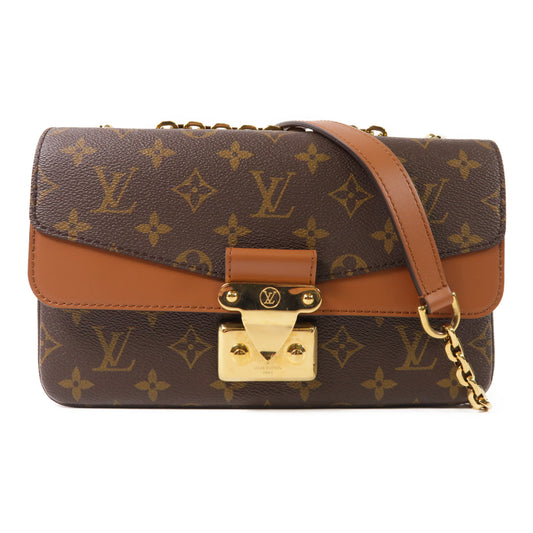 LOUIS VUITTON Monogram Marceau金扣鏈帶肩背袋棕色