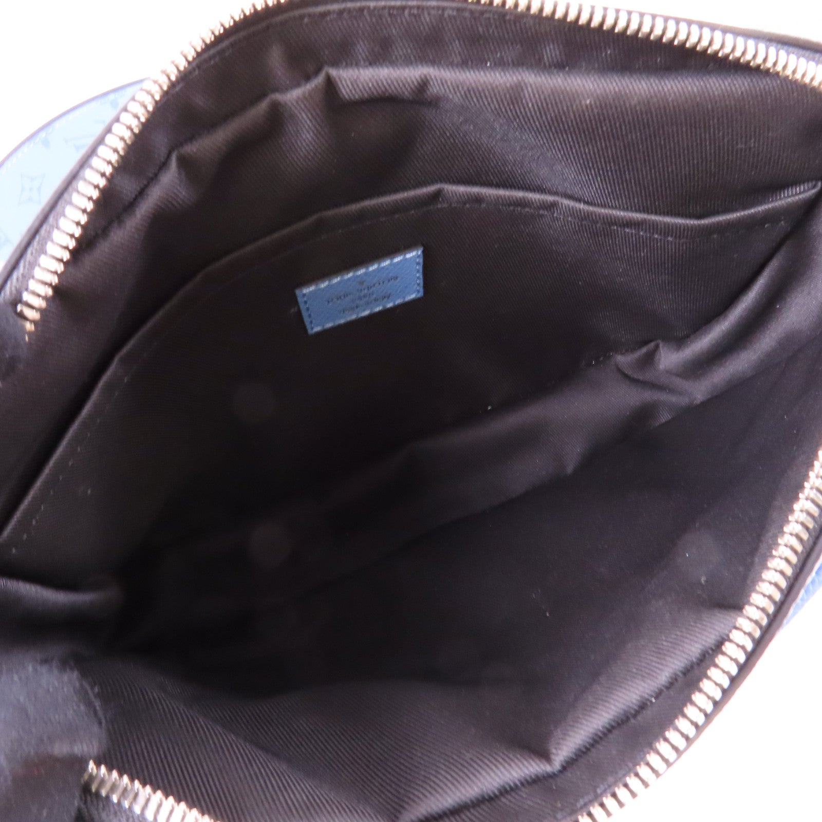LOUIS VUITTON Monogram Outdoor Messenger銀扣肩背袋藍色