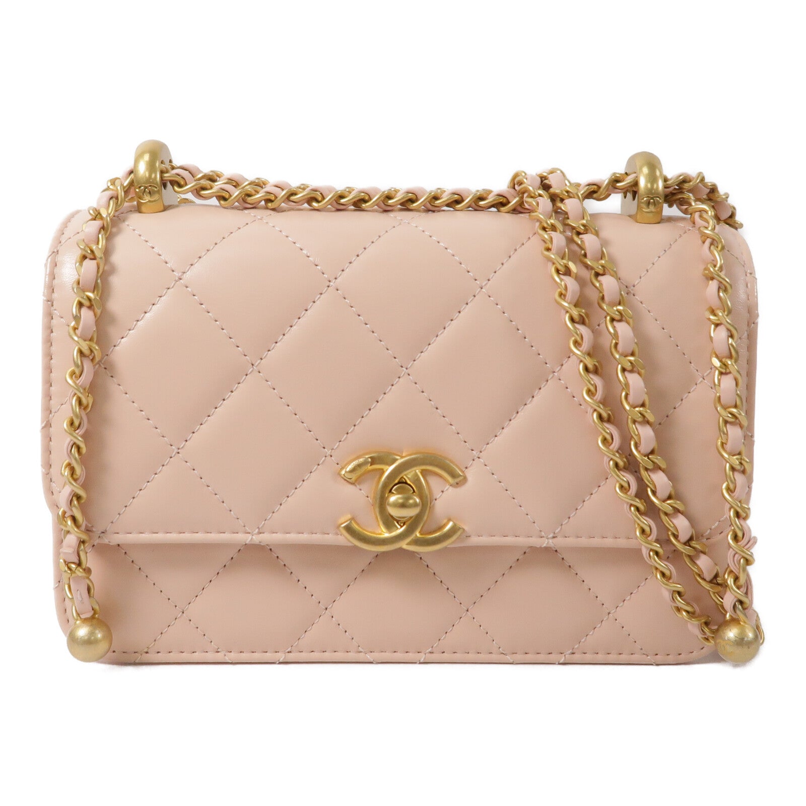 CHANEL 牛皮皮革Mini Flap Bag鏈帶肩背袋