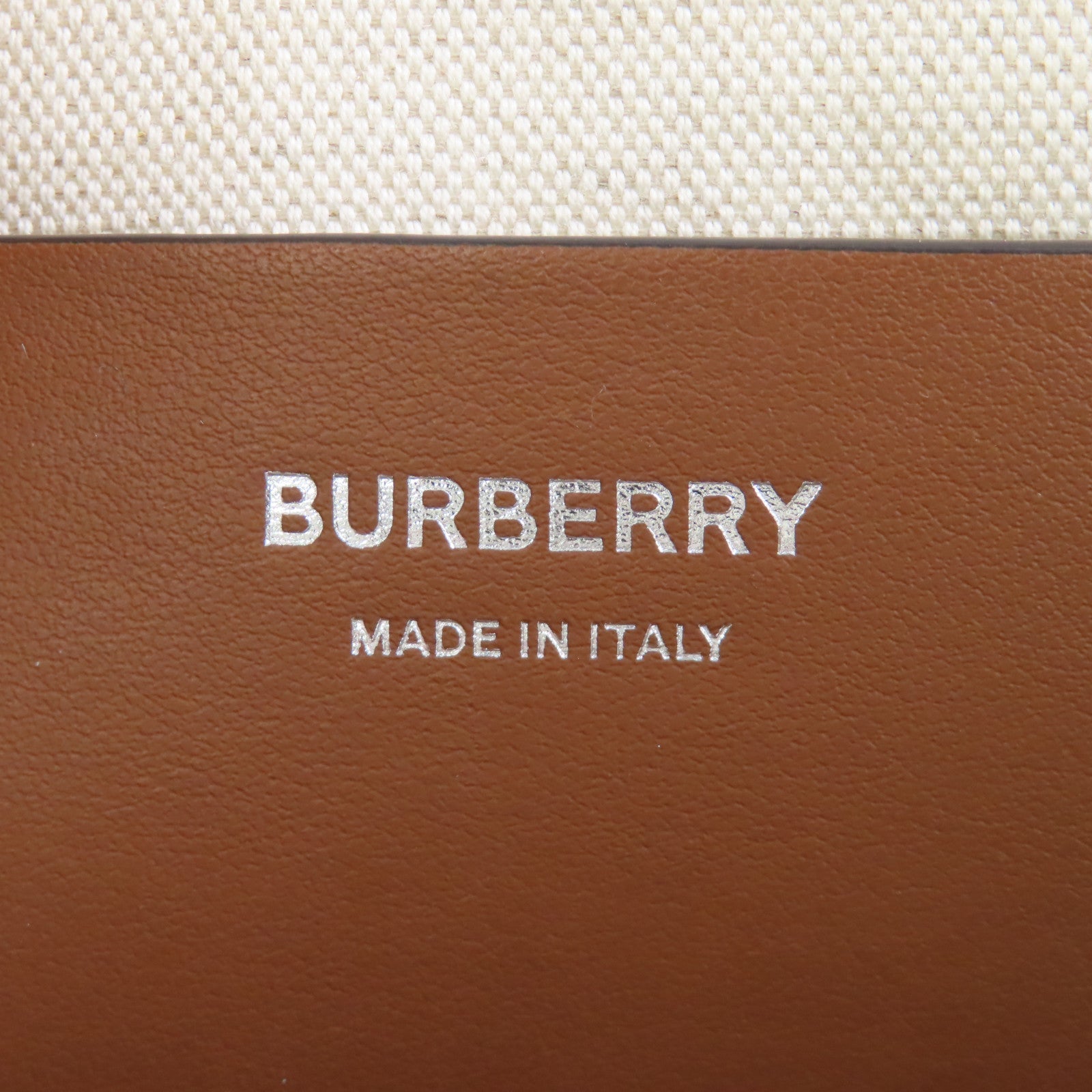 BURBERRY 帆布Freya Tote銀扣手挽袋黑色/棕色