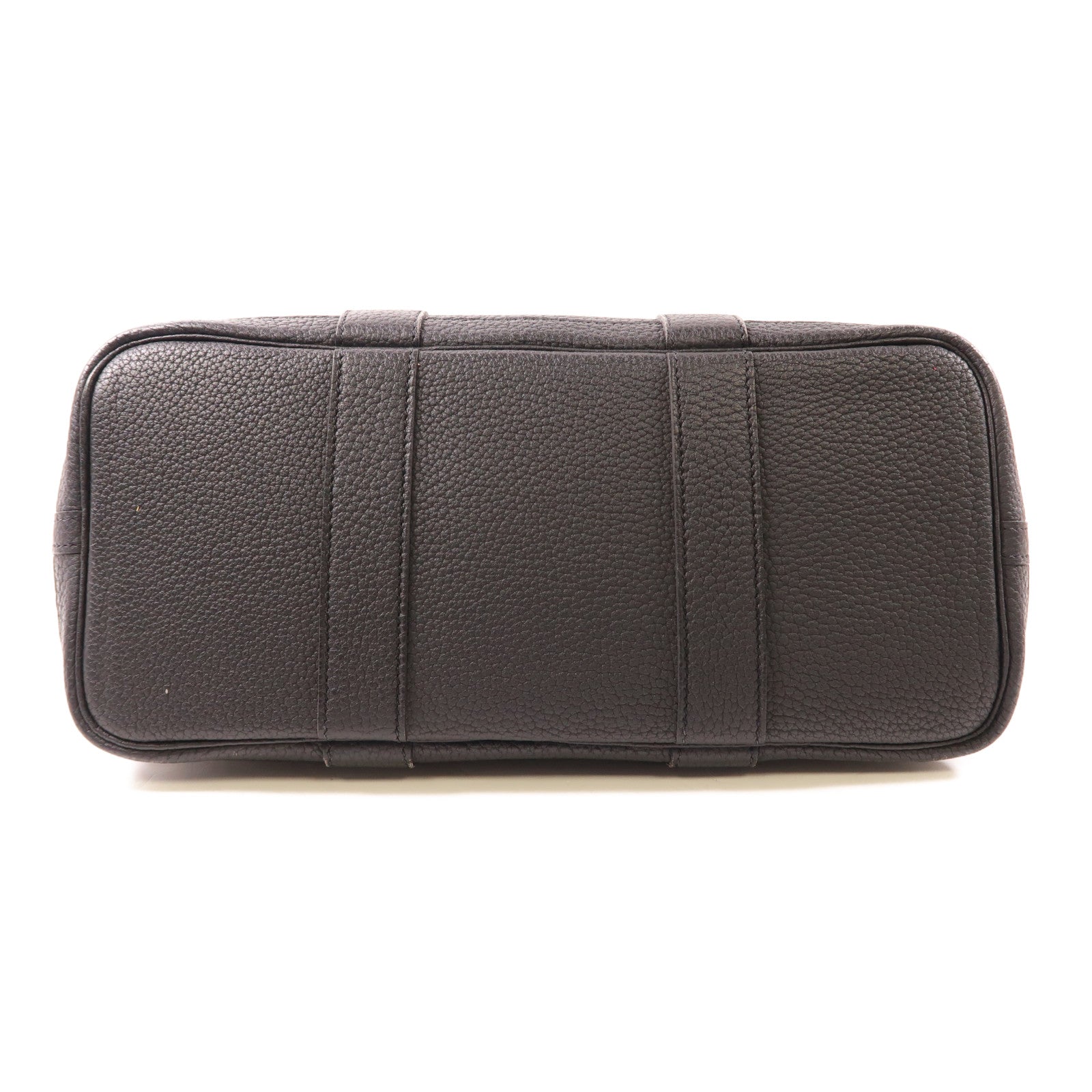 HERMES Negonda皮革Garden Party TPM銀扣手挽袋Noir