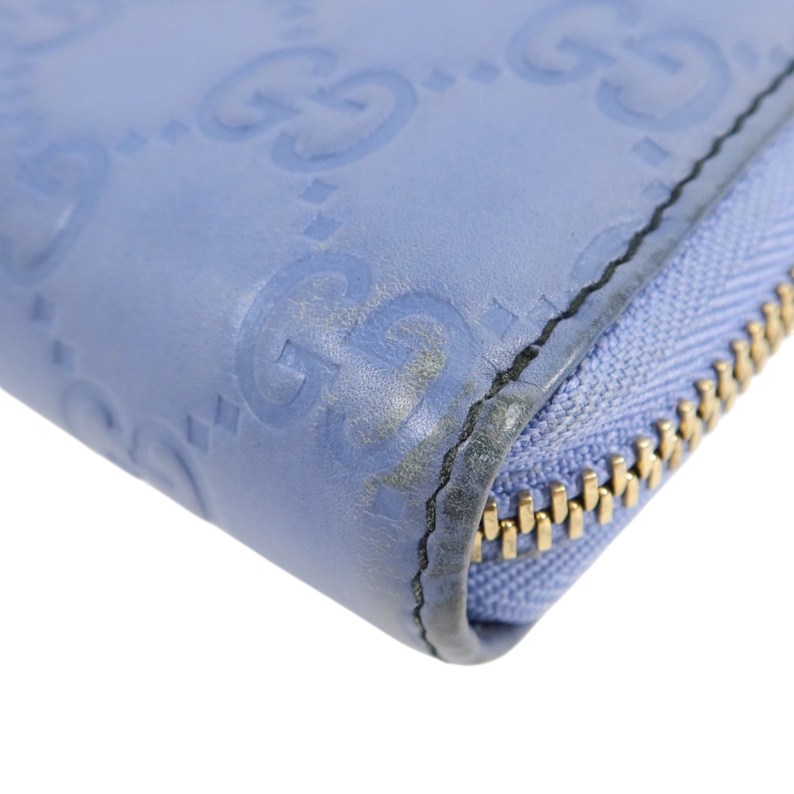 GUCCI 牛皮皮革Zipper Long Wallet金扣長錢包