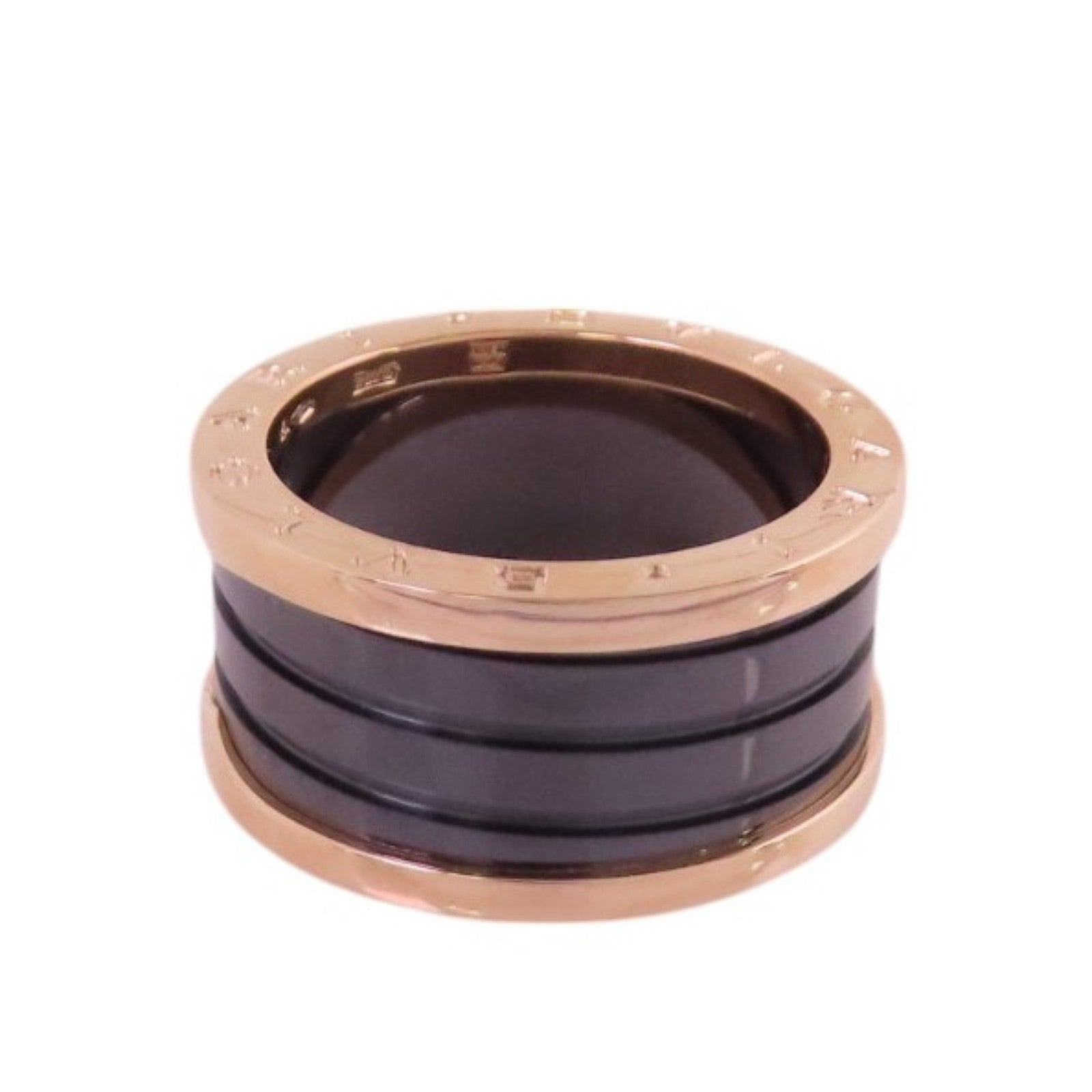 BVLGARI 18K玫瑰金/陶瓷B-Zero 1 4Band Ring戒指#59/US#8.25