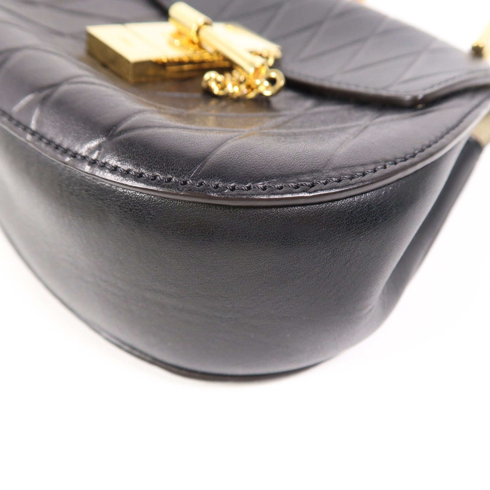 Chloe 牛皮皮革Shoulder Bag金扣鏈帶肩背袋