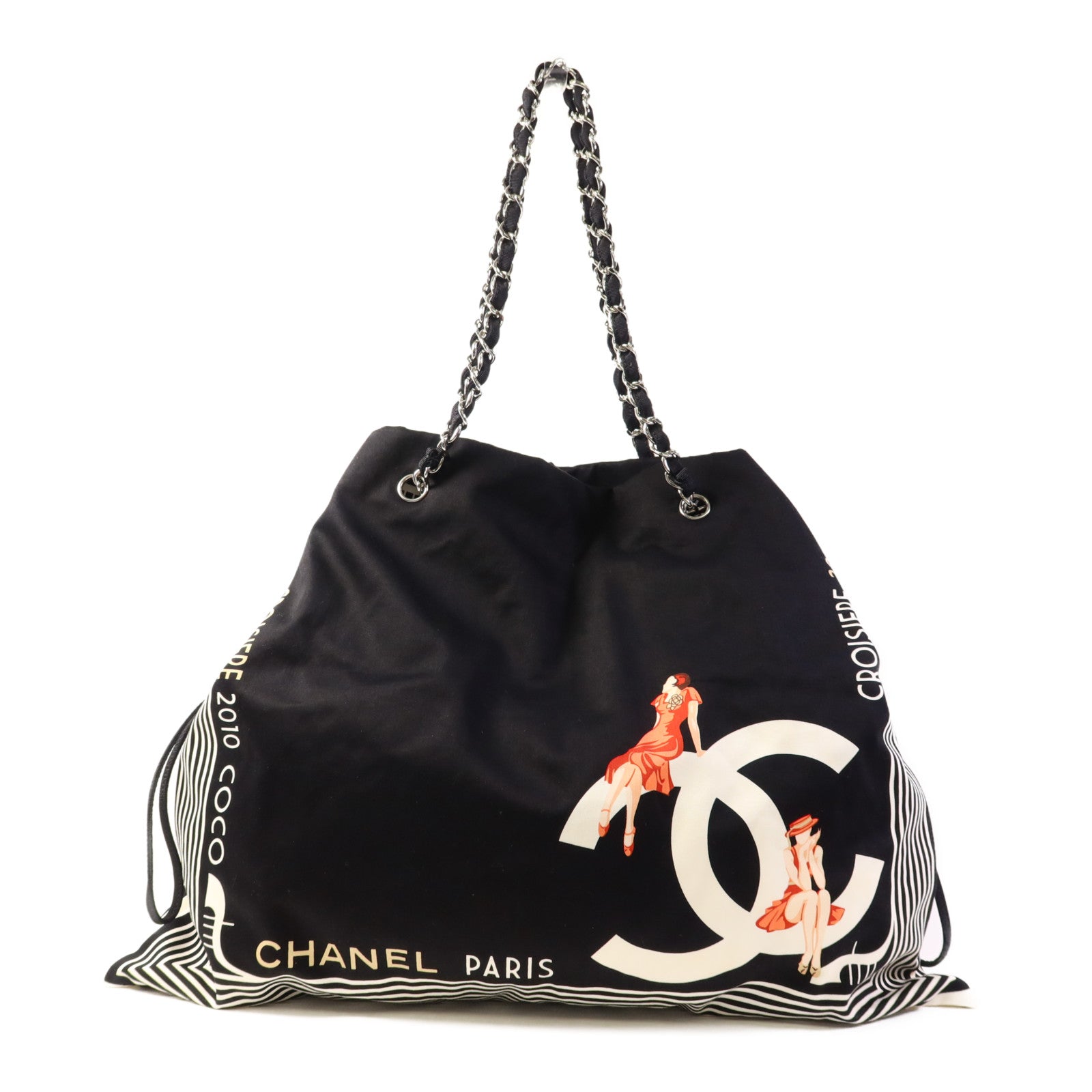 CHANEL 布料Tote Bag銀扣手挽袋