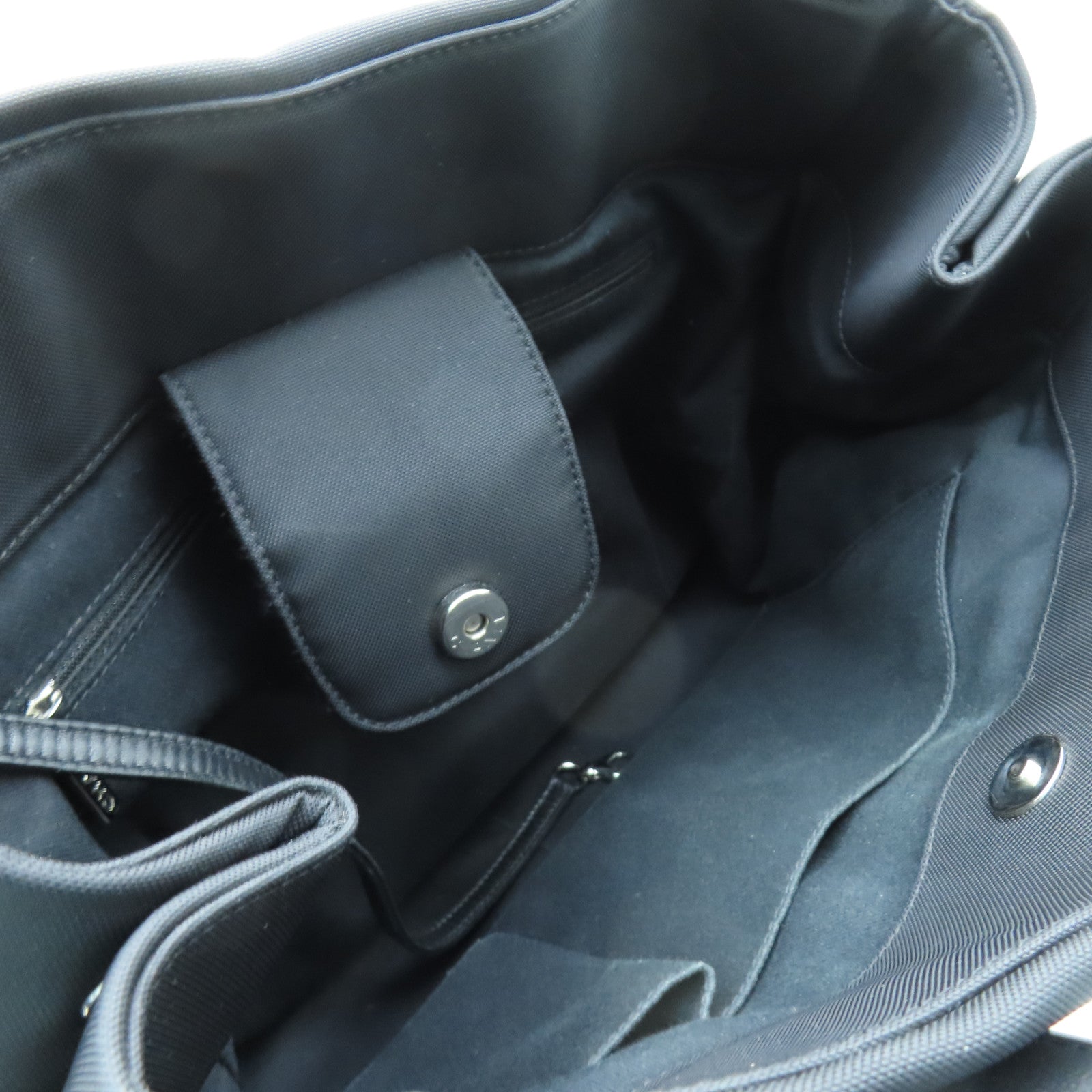 CHANEL 【激減優惠】菱格帆布Tote Bag銀扣手挽袋藍色/黑色