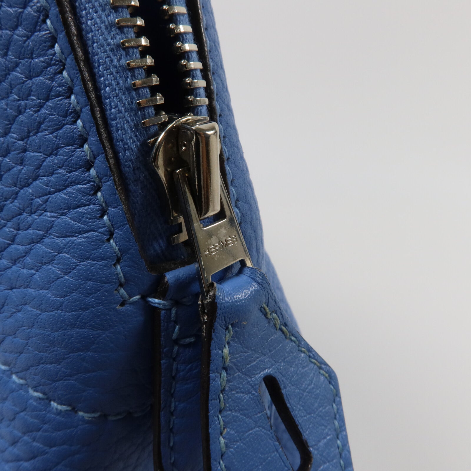 HERMES Clemence皮革Bolide 31手挽肩背兩用袋Bleu Paradis