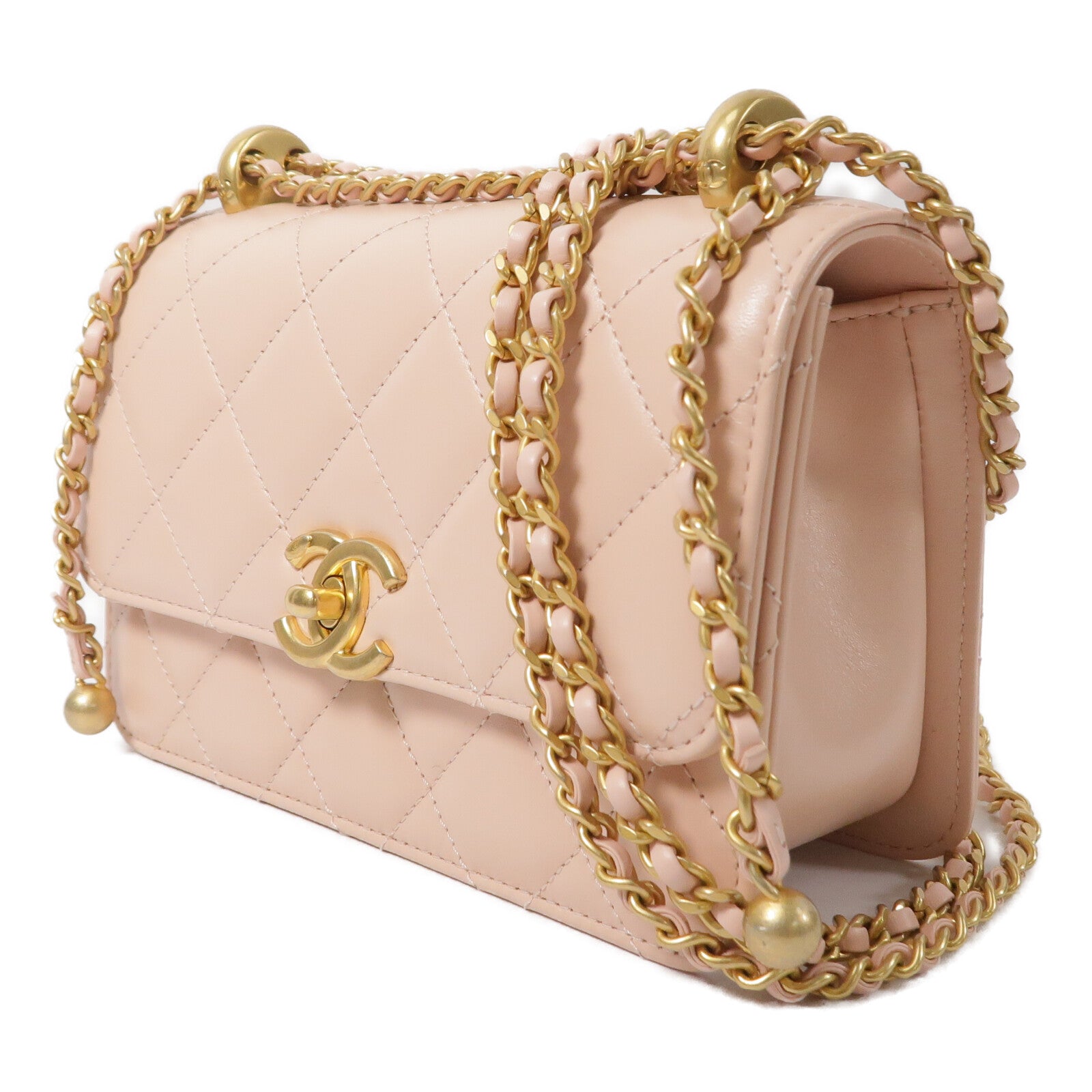 CHANEL 牛皮皮革Mini Flap Bag鏈帶肩背袋