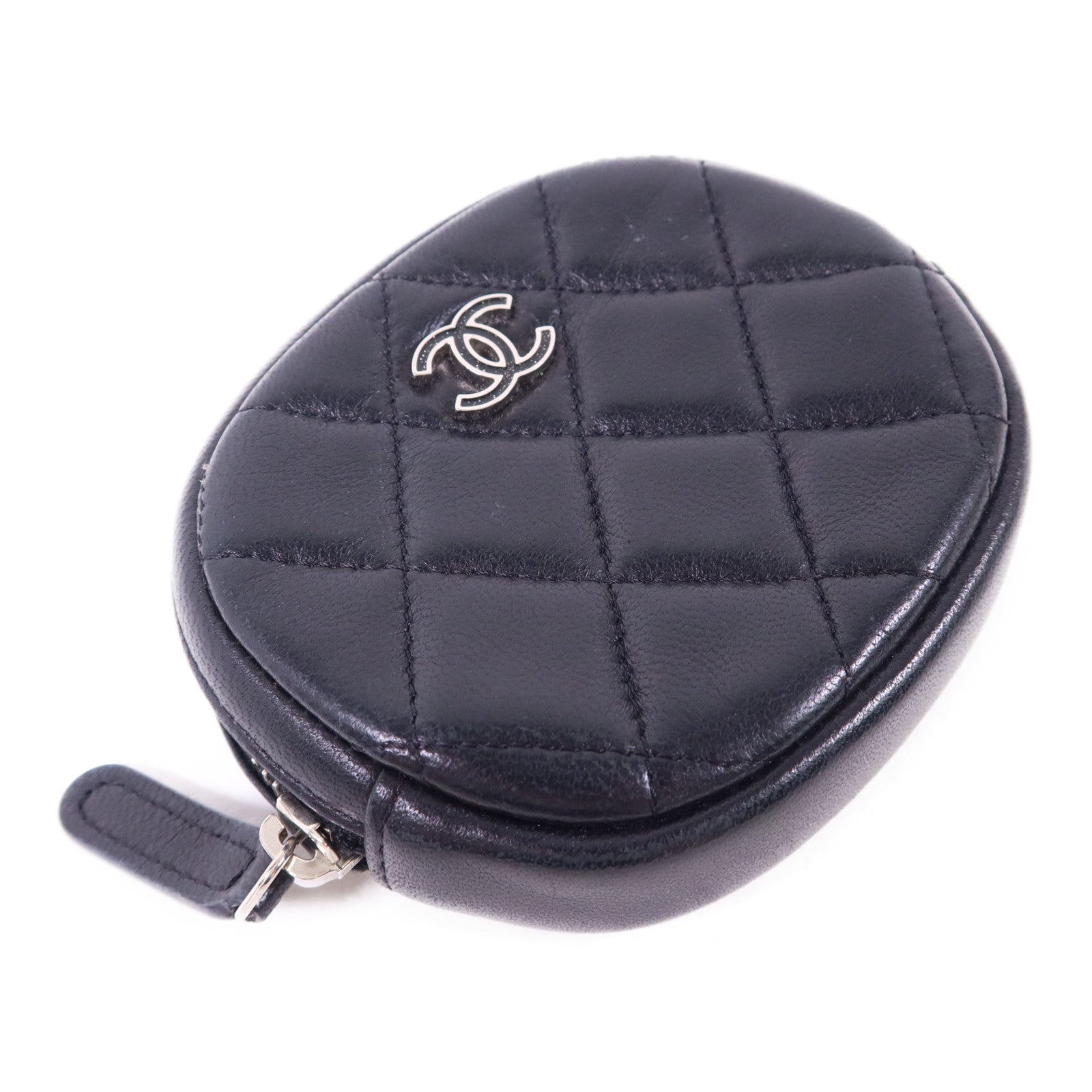 CHANEL 羊皮皮革Coin Case銀扣零錢包