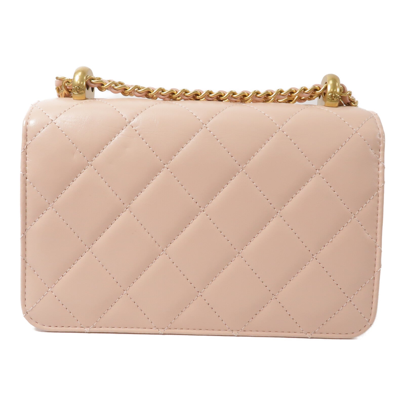 CHANEL 牛皮皮革Mini Flap Bag鏈帶肩背袋
