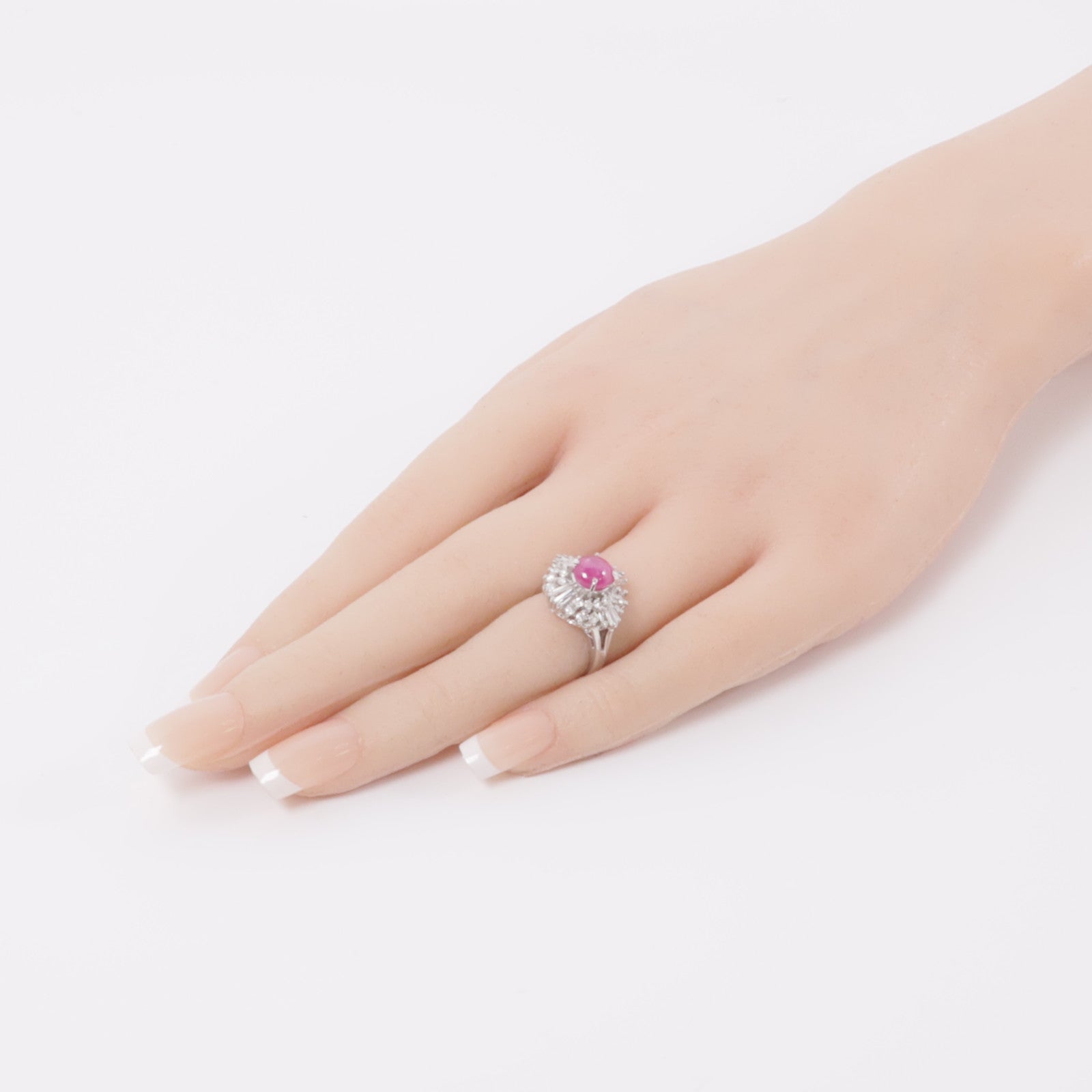 JEWELRY Ruby Diamond Ring Accessories US#4 PT900 Platinum