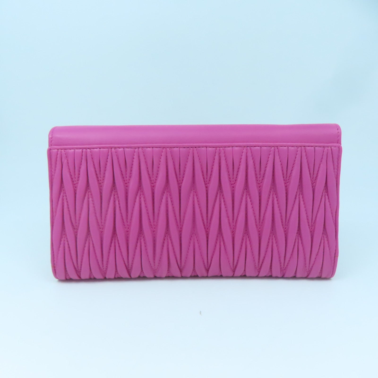 Miu Miu Sheepskin Leather Clutch Gold Buckle Clutch
