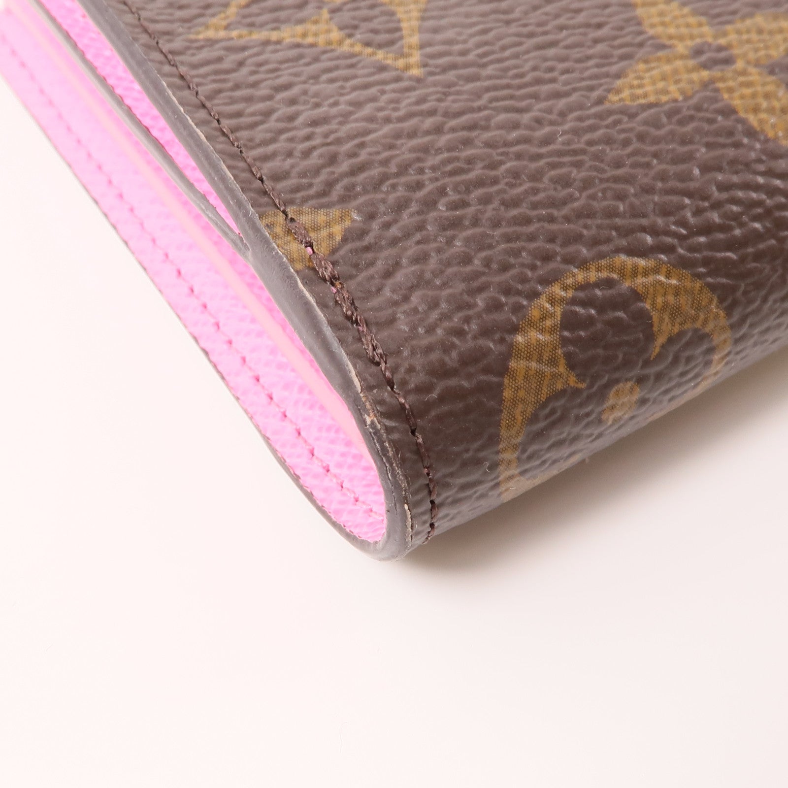 LOUIS VUITTON Monogram Lisa Wallet金扣錢包棕色/粉紅色