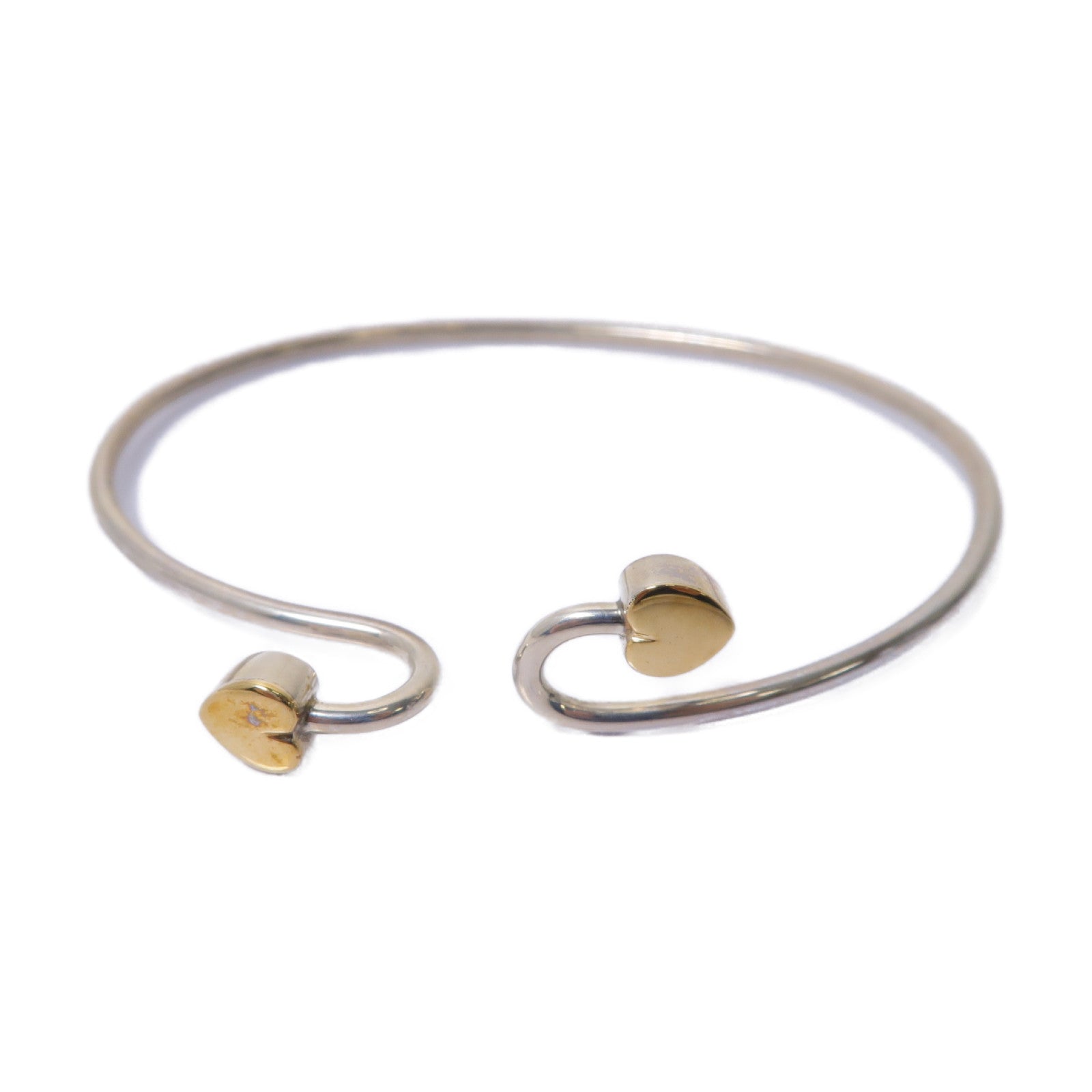 TIFFANY＆CO 18K黄金/925純銀Double Heart Bracelet手鐲