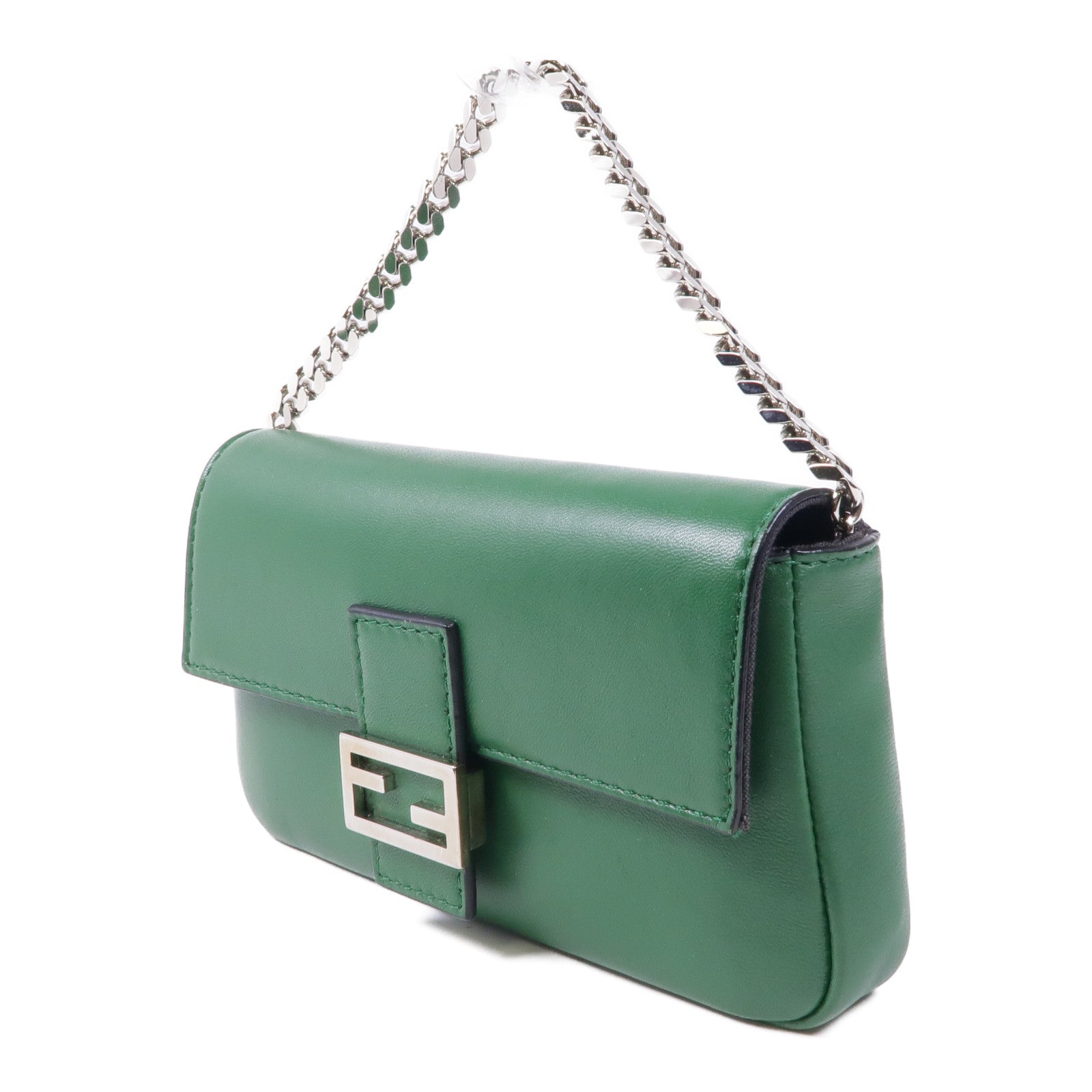 FENDI 牛皮皮革2 Way Shoulder銀扣手挽肩背兩用袋