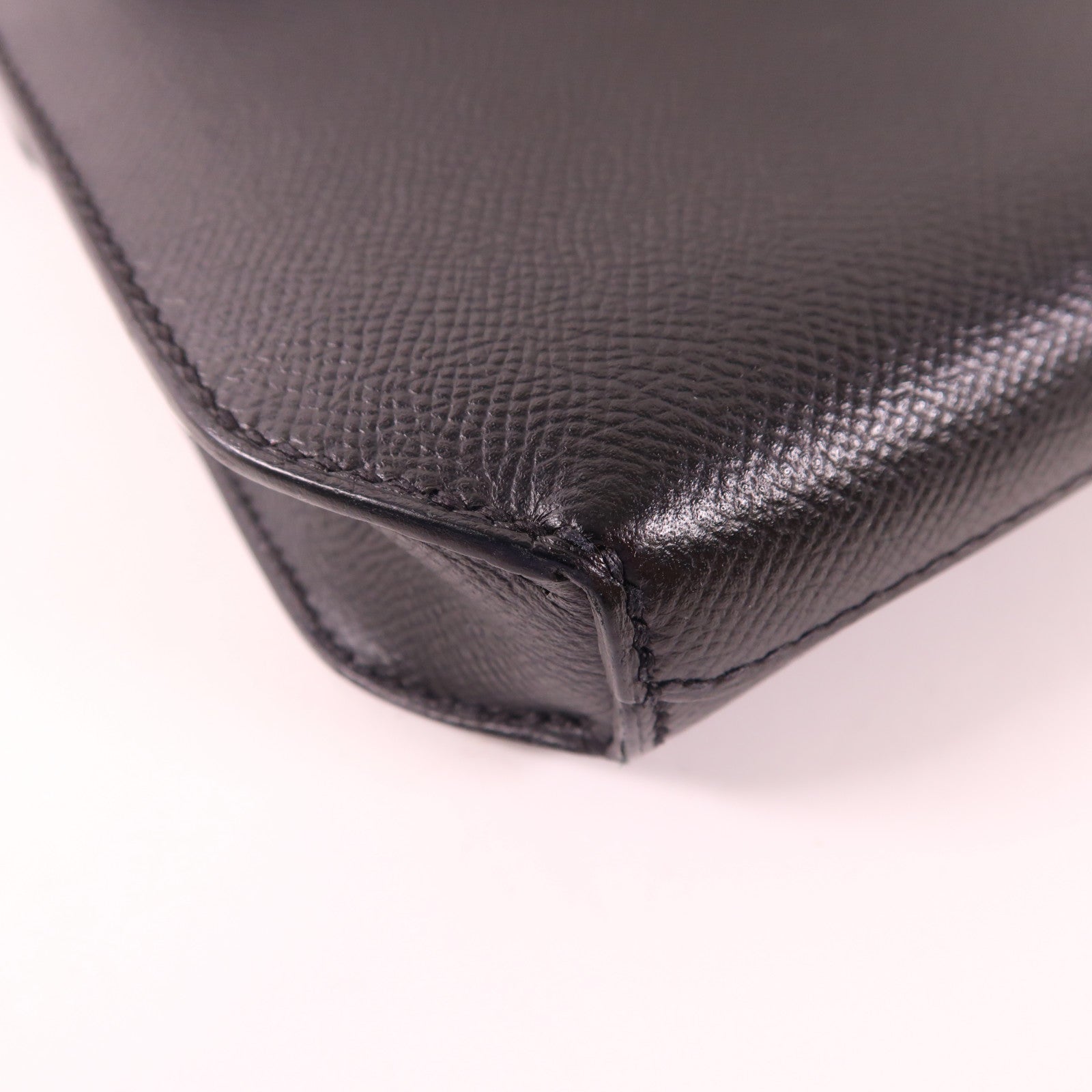 HERMES Epsom皮革Kelly Depeches 25金扣手拿包Noir