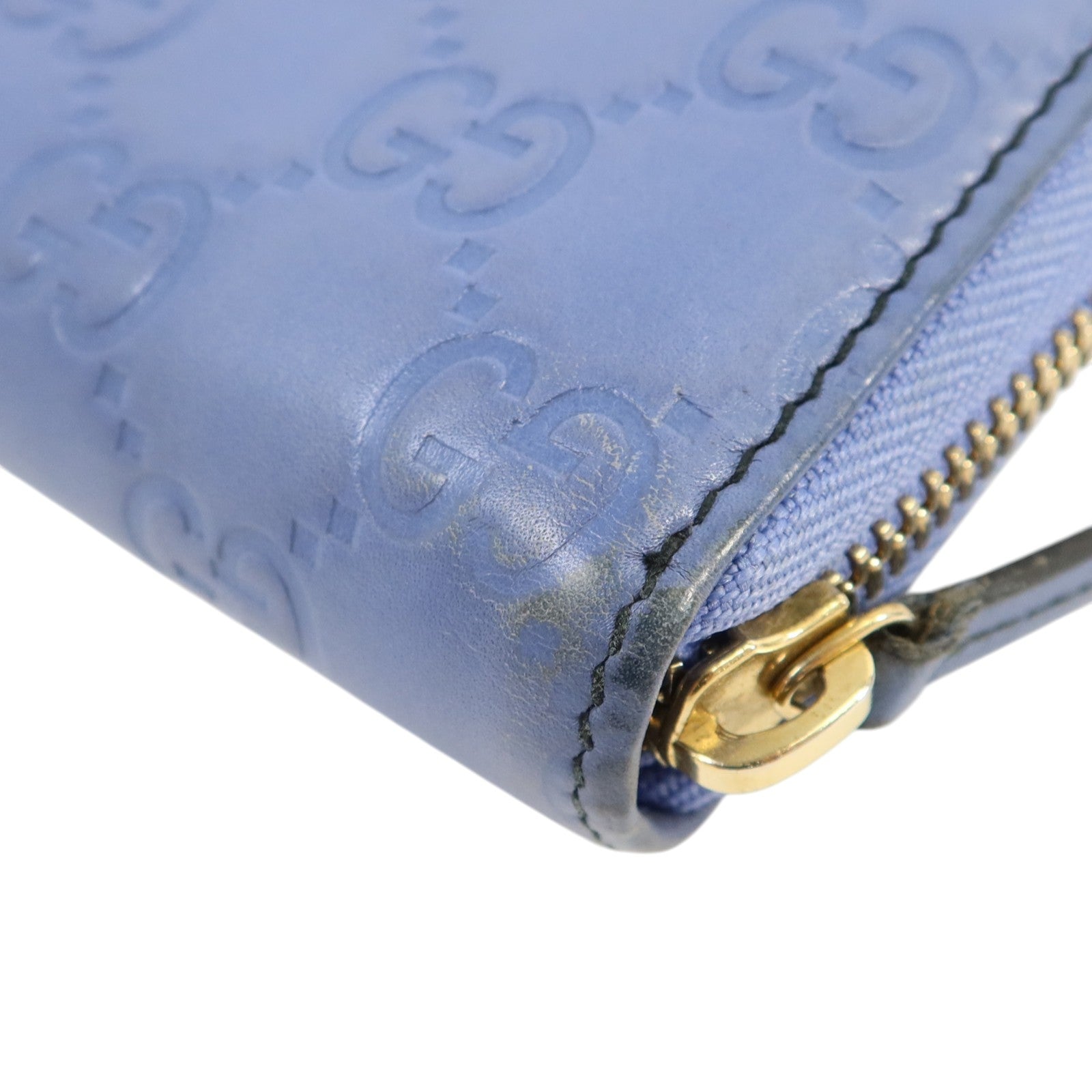 GUCCI 牛皮皮革Zipper Long Wallet金扣長錢包