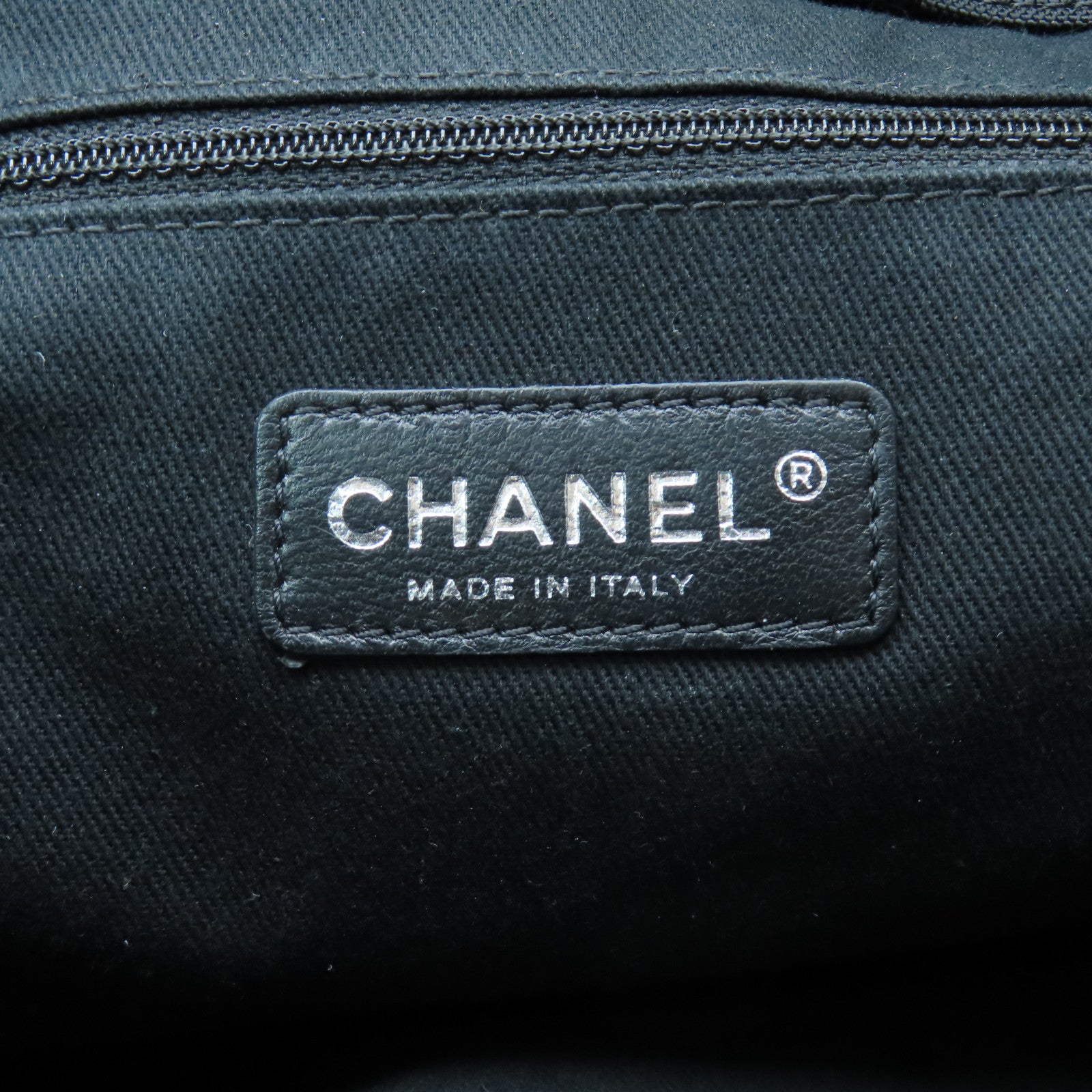 CHANEL 【激減優惠】菱格帆布Tote Bag銀扣手挽袋藍色/黑色
