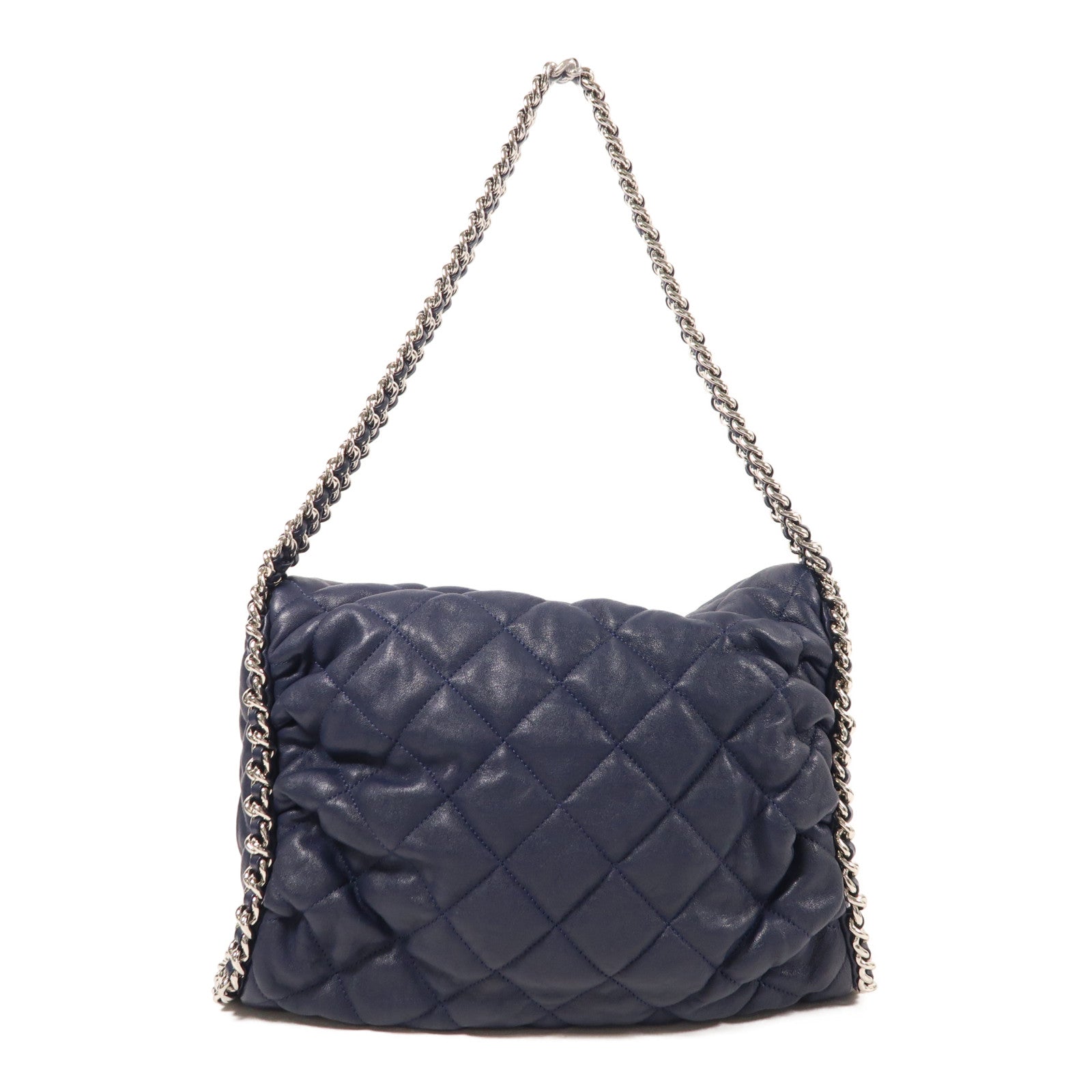 CHANEL 牛皮皮革Chain Shoulder銀扣鏈帶肩背袋
