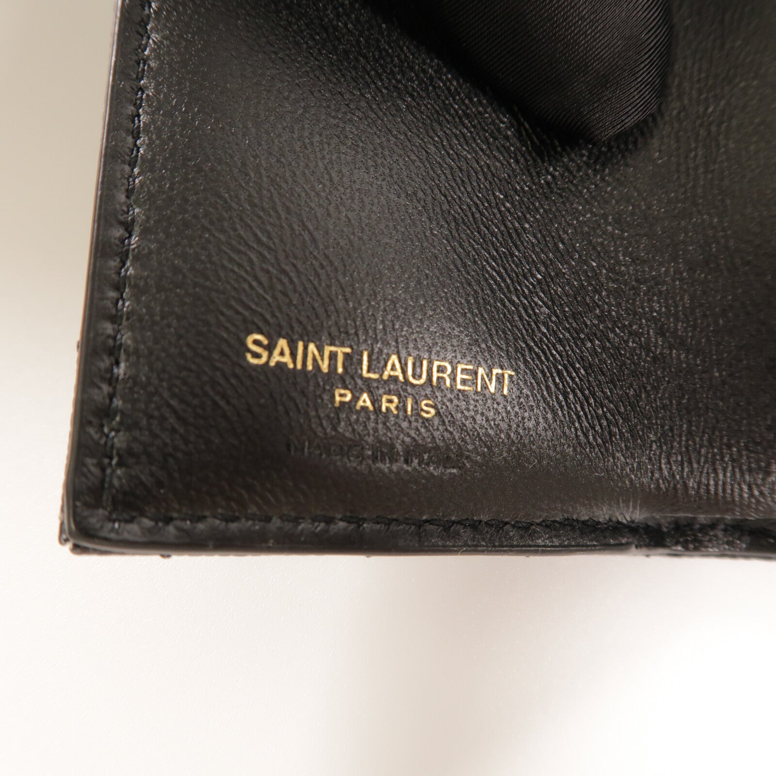 SAINT LAURENT 牛皮皮革Cassandre Matelasse Origami Tiny Wallet錢包