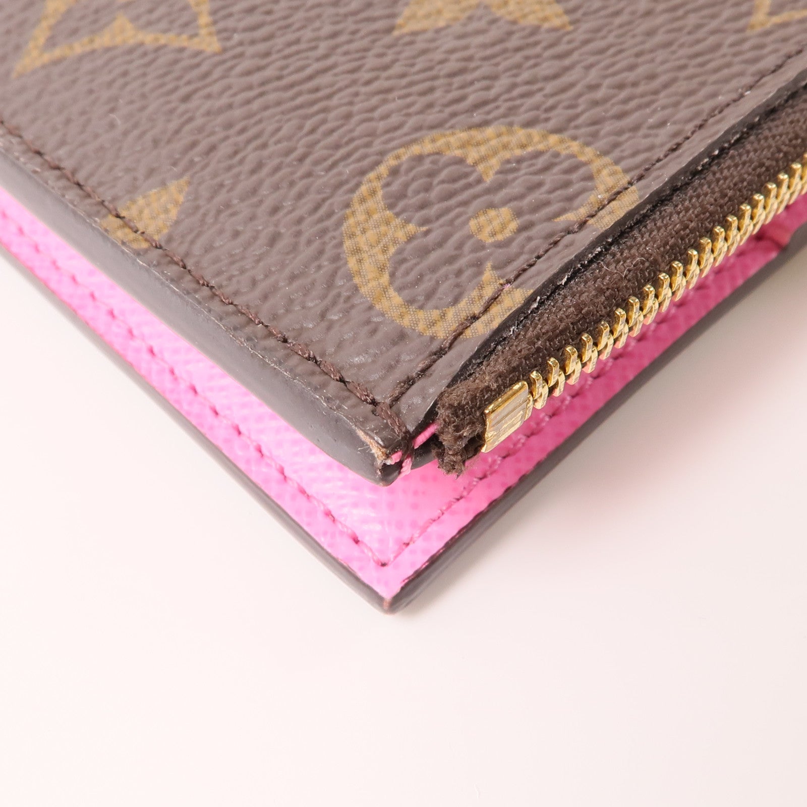 LOUIS VUITTON Monogram Lisa Wallet金扣錢包棕色/粉紅色