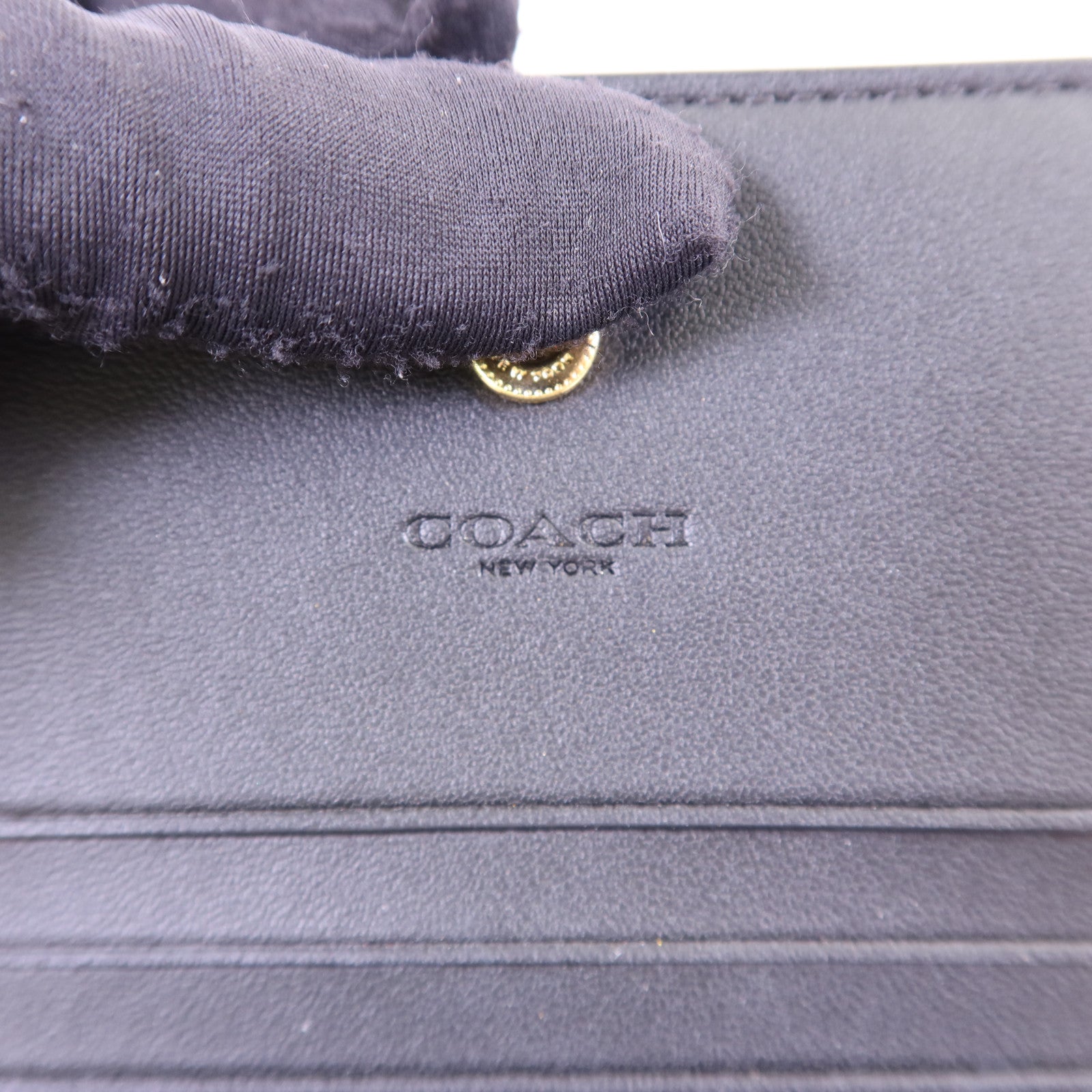 COACH 牛皮皮革Wallet金扣錢包