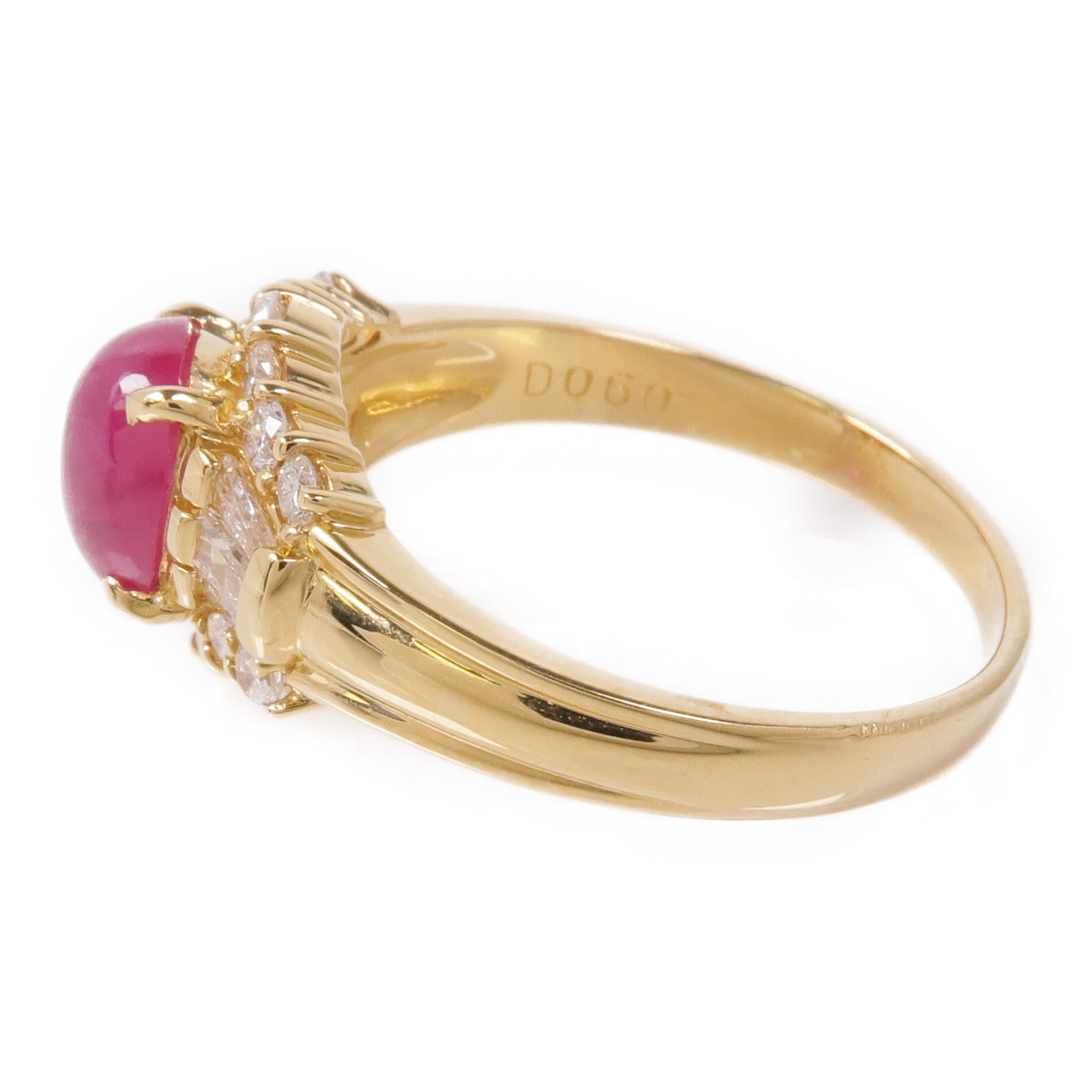 JEWELRY 【激減優惠】18K黃金Ruby/Diamond Ring紅寶石/鑽石戒指US#7.75