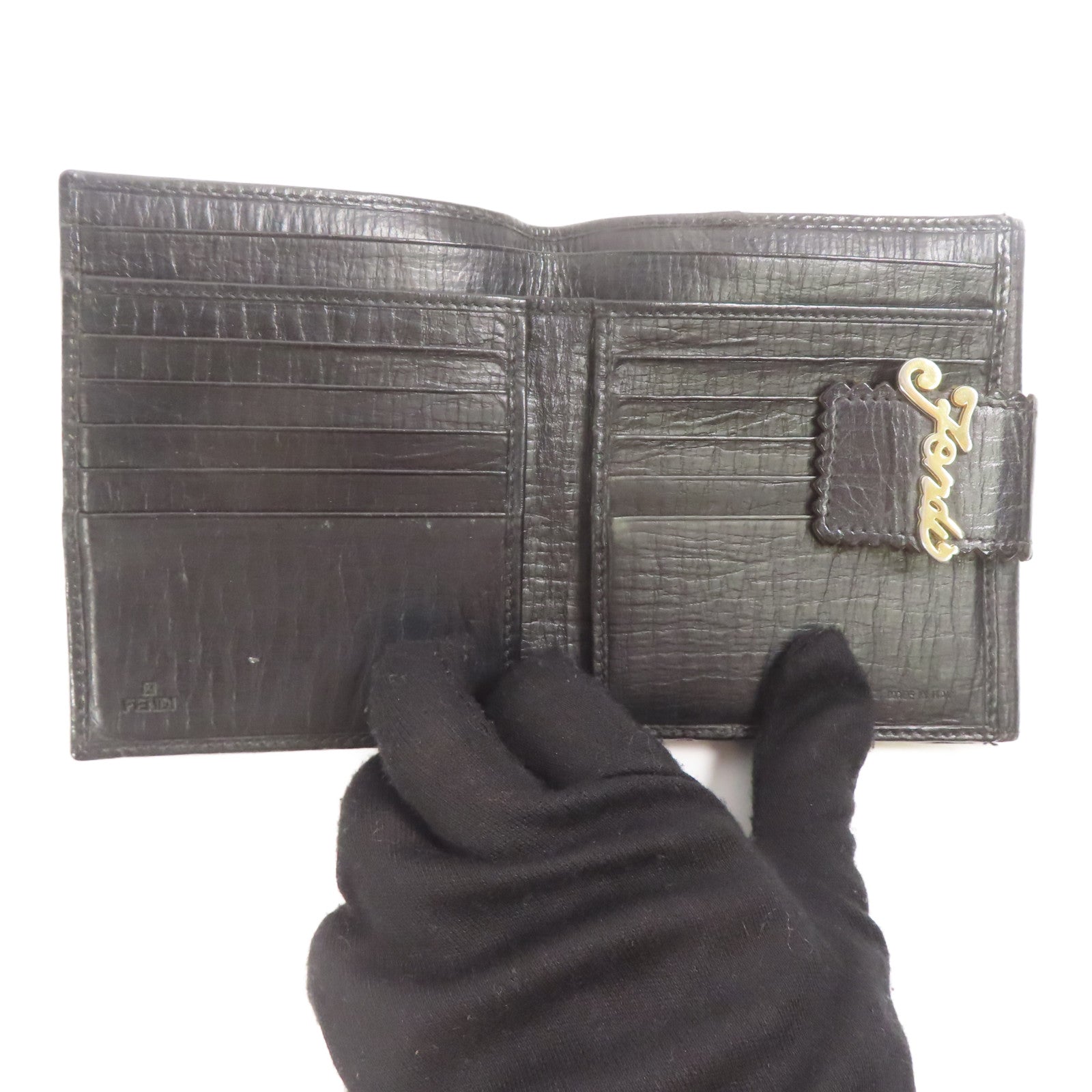 FENDI 牛皮皮革Wallet金扣錢包