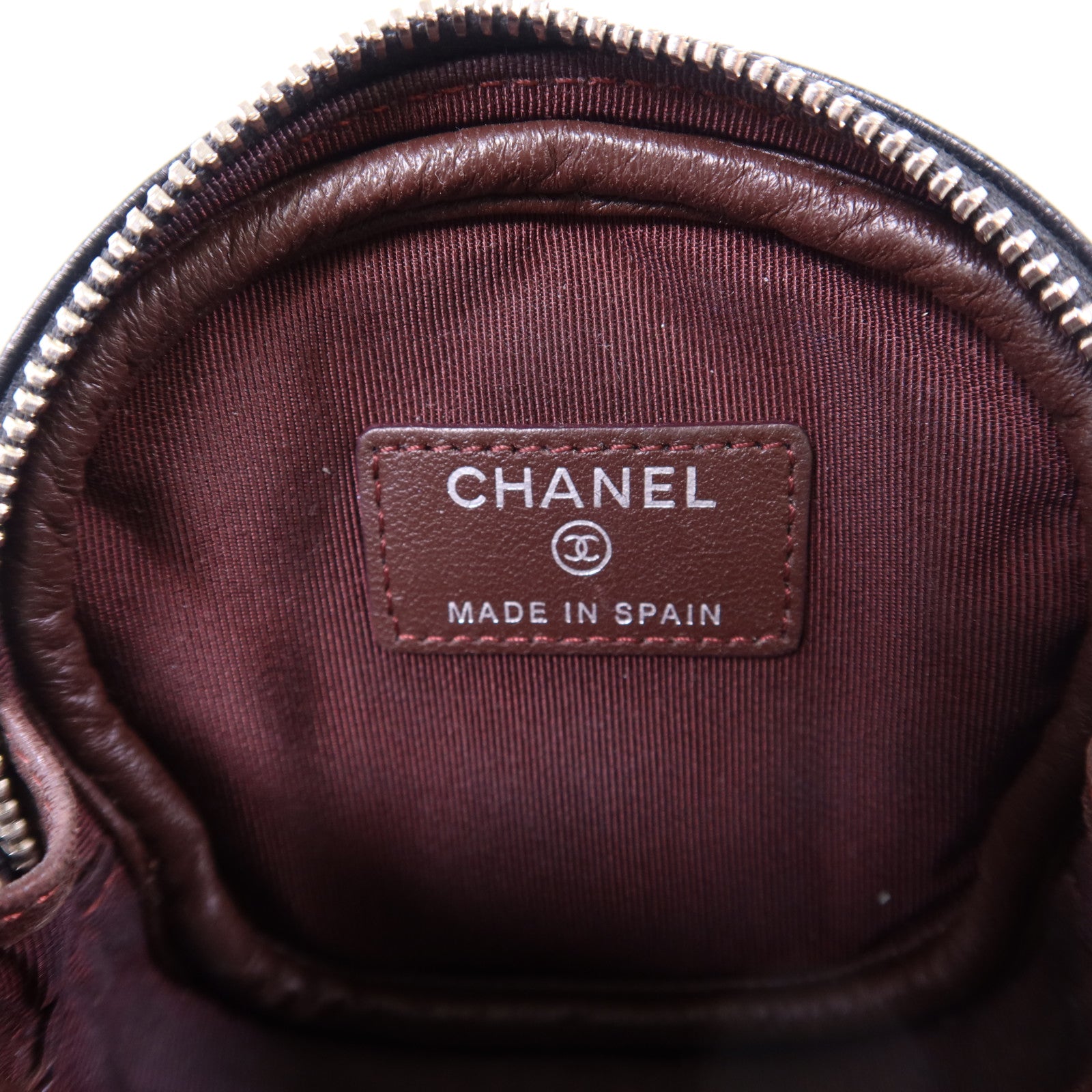 CHANEL 羊皮皮革Coin Case銀扣零錢包