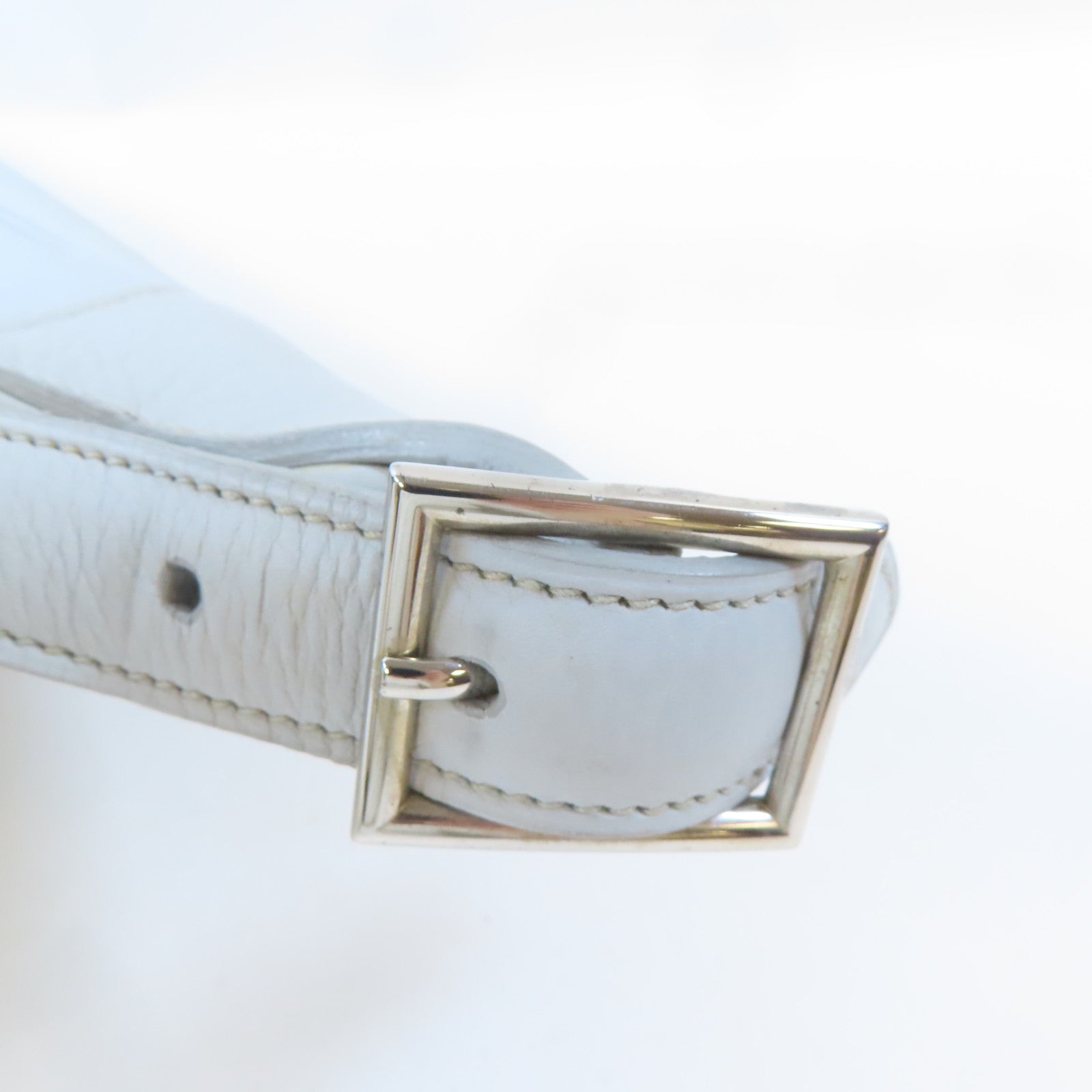 HERMES 【激減優惠】Clemence皮革Trim 35銀扣肩背袋Bleu Glacier淺藍色