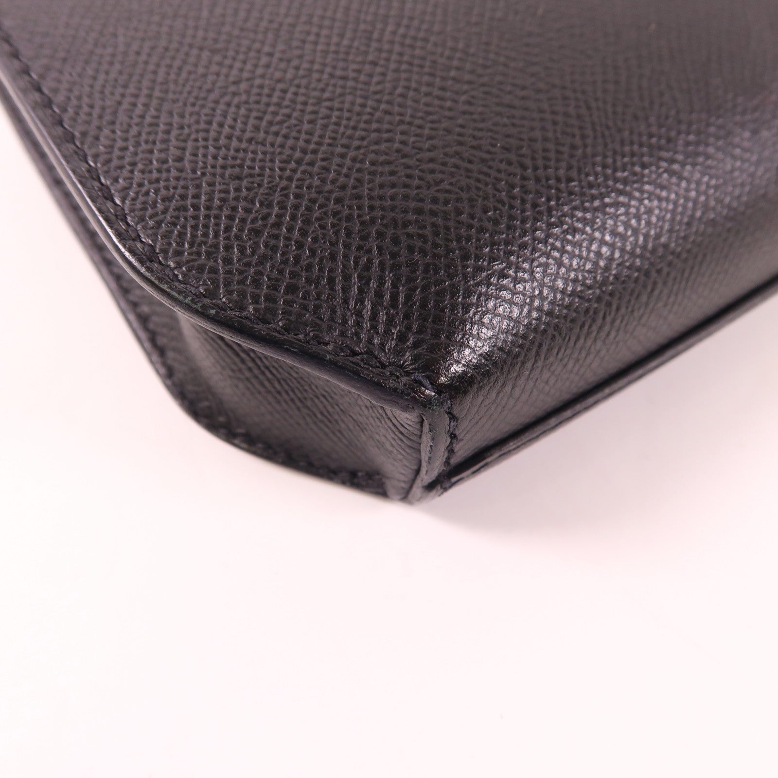 HERMES Epsom皮革Kelly Depeches 25金扣手拿包Noir