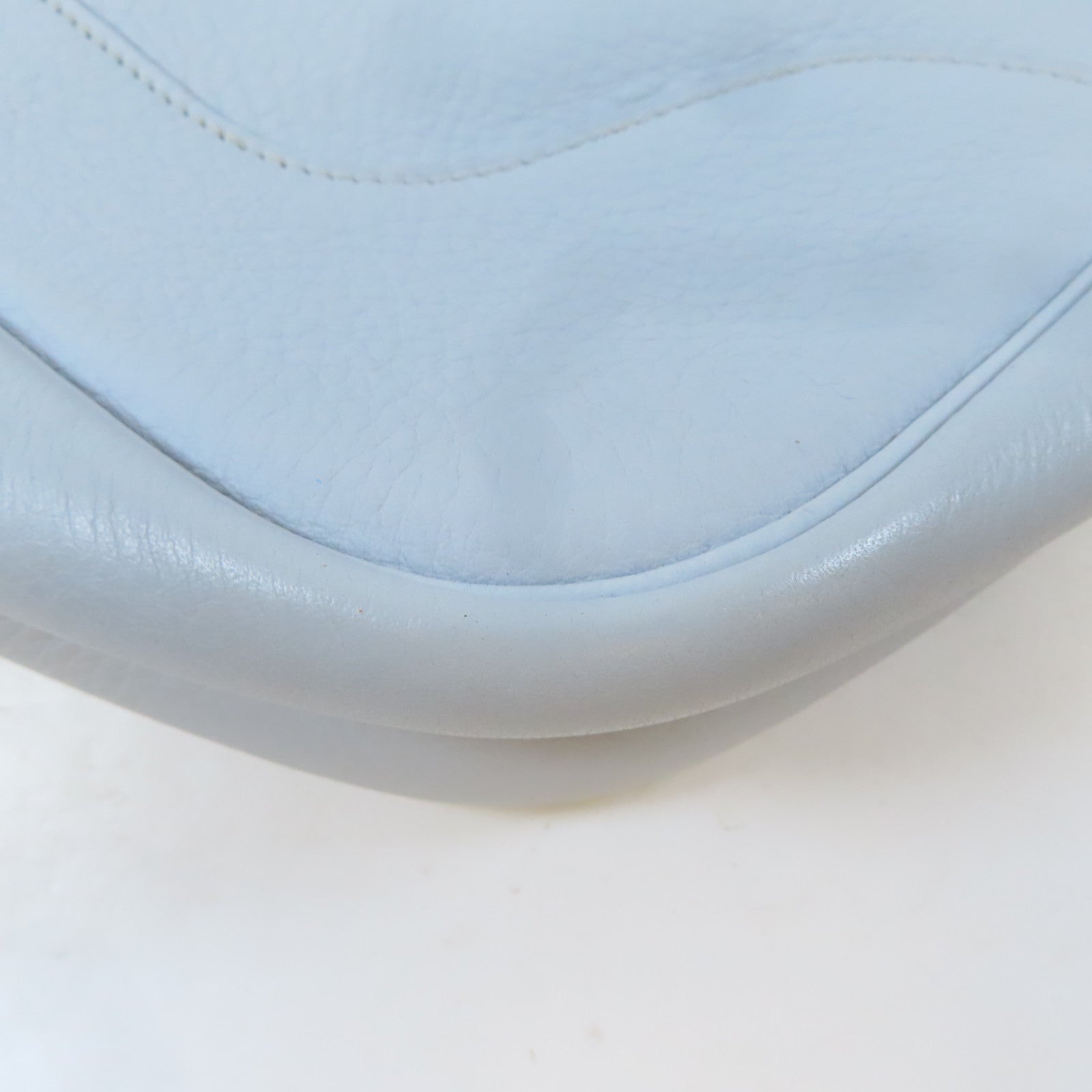 HERMES 【激減優惠】Clemence皮革Trim 35銀扣肩背袋Bleu Glacier淺藍色