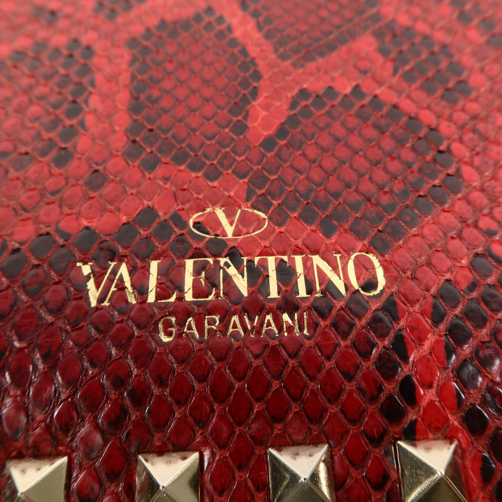 Valentino 蛇皮皮革Rockstud Bag肩背袋