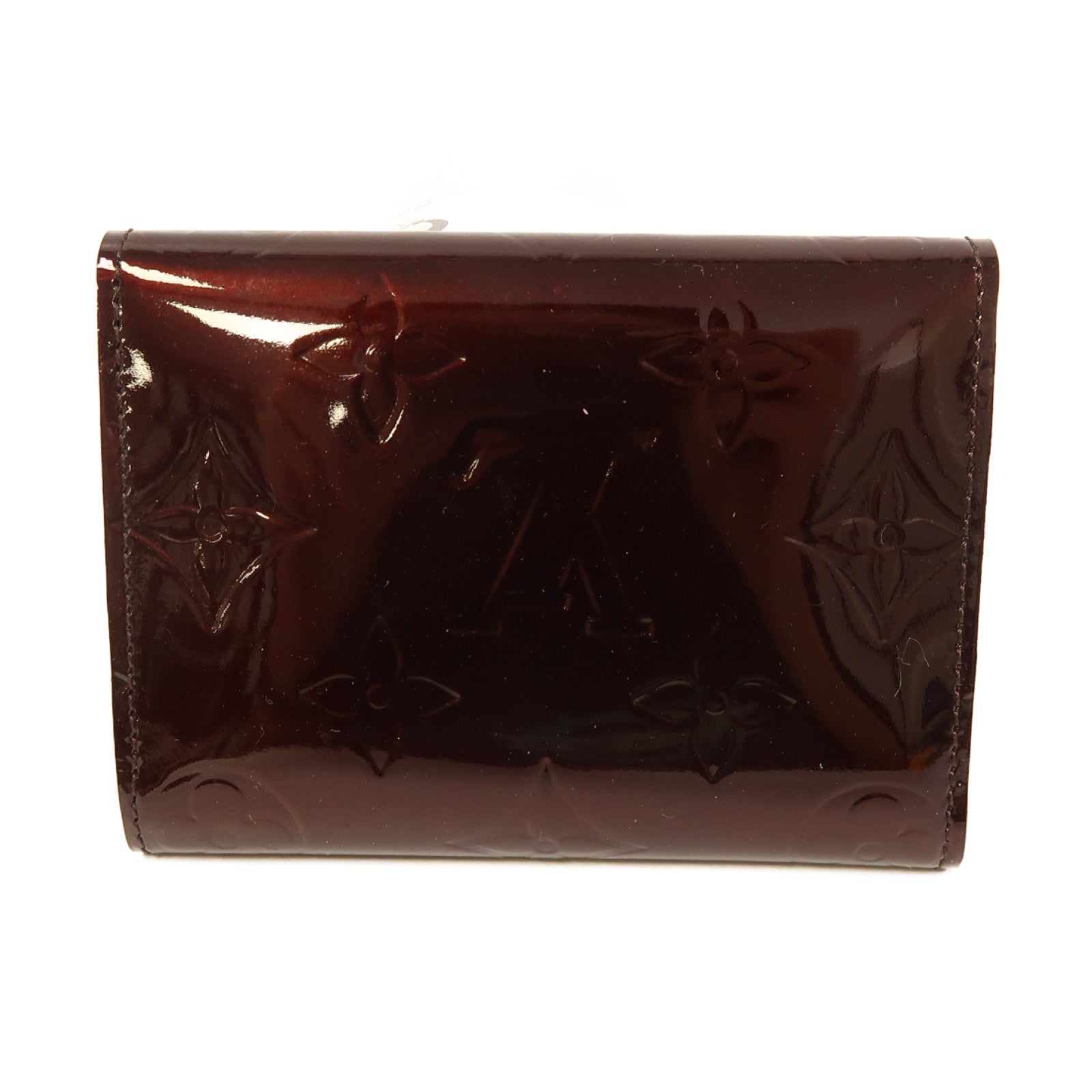 LOUIS VUITTON Monogram Vernis Card Case金扣零錢包紅色