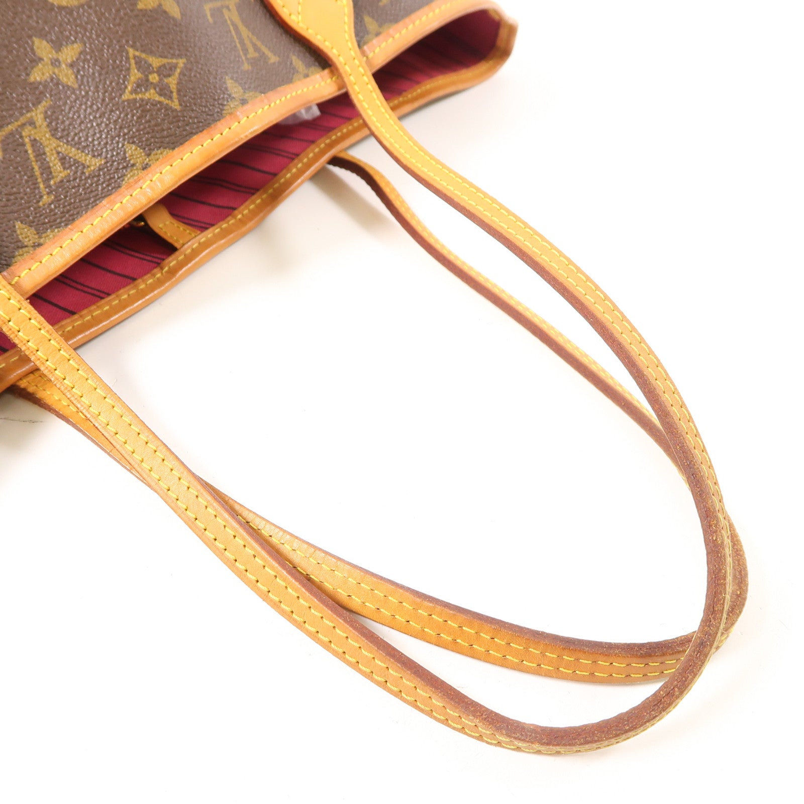 LOUIS VUITTON Monogram Neverfull MM金扣手挽袋棕色