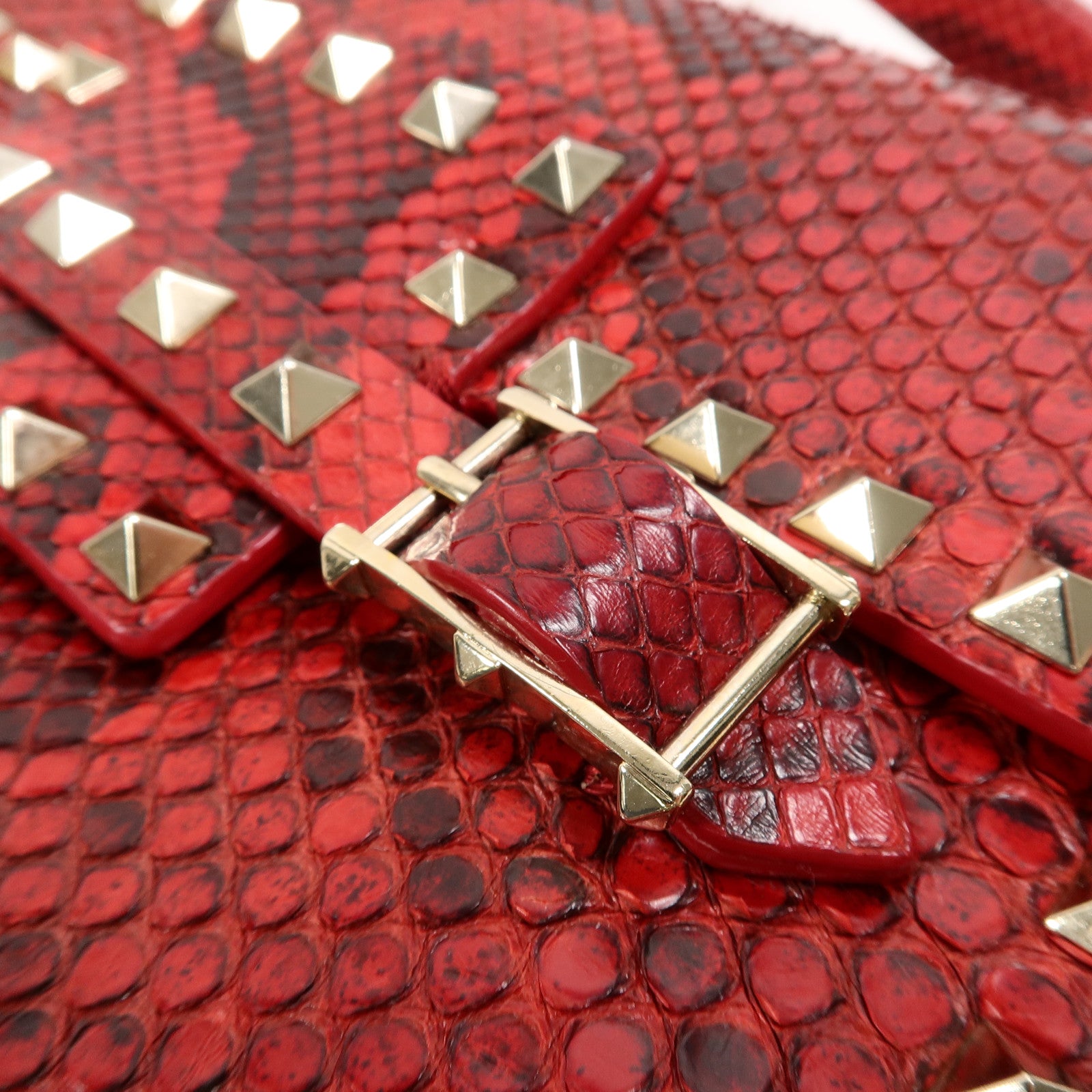 Valentino 蛇皮皮革Rockstud Bag肩背袋