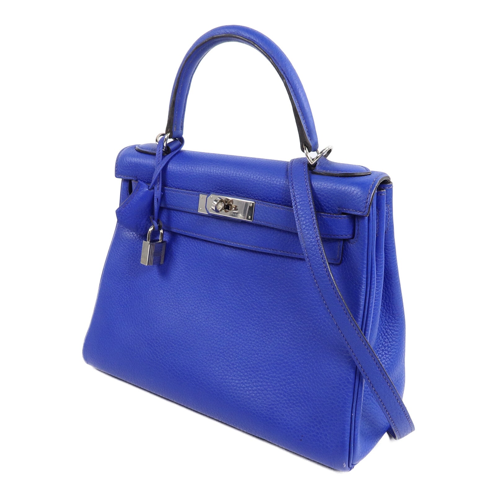 HERMES Togo皮革Kelly 28手挽肩背兩用袋Electric Blue