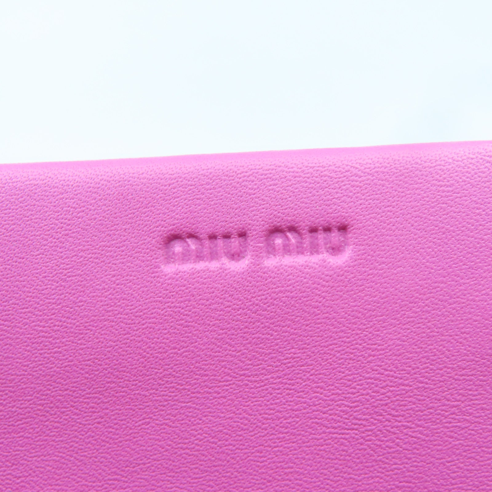 Miu Miu Sheepskin Leather Clutch Gold Buckle Clutch